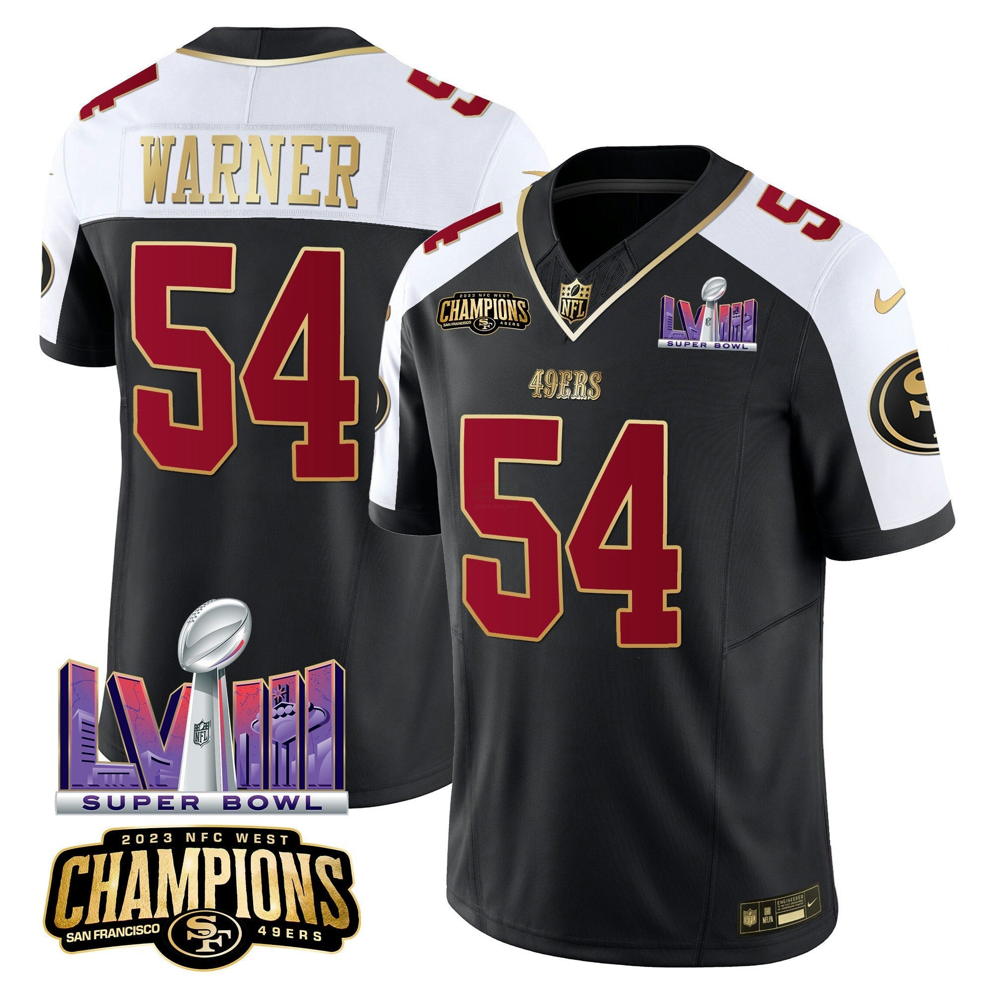 Camisa NFL Men’s NFC West Champions & Super Bowl LVIII Patch Vapor Jersey