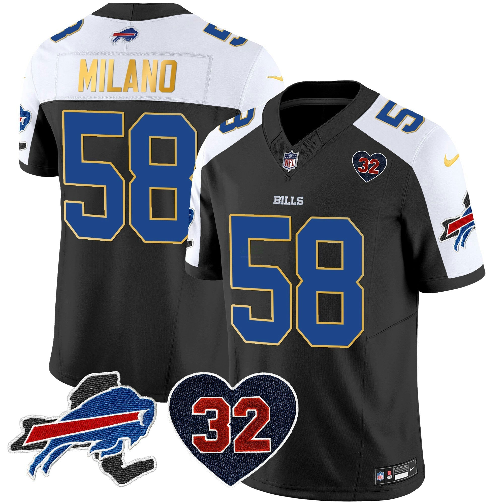 Camisa NFL Men’s O.J. Simpson Patch Dourada Trim Vapor Limited Jersey