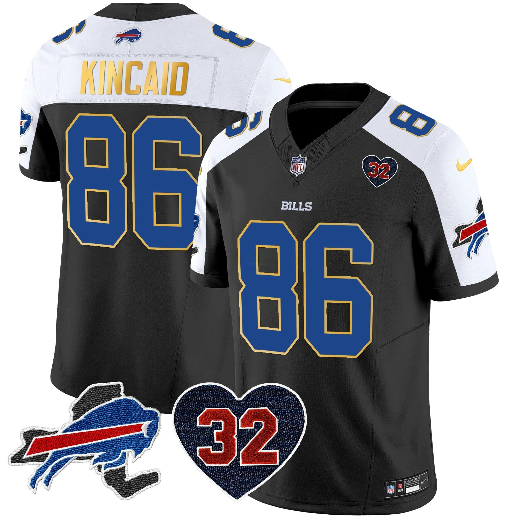 Camisa NFL Men’s O.J. Simpson Patch Dourada Trim Vapor Limited Jersey