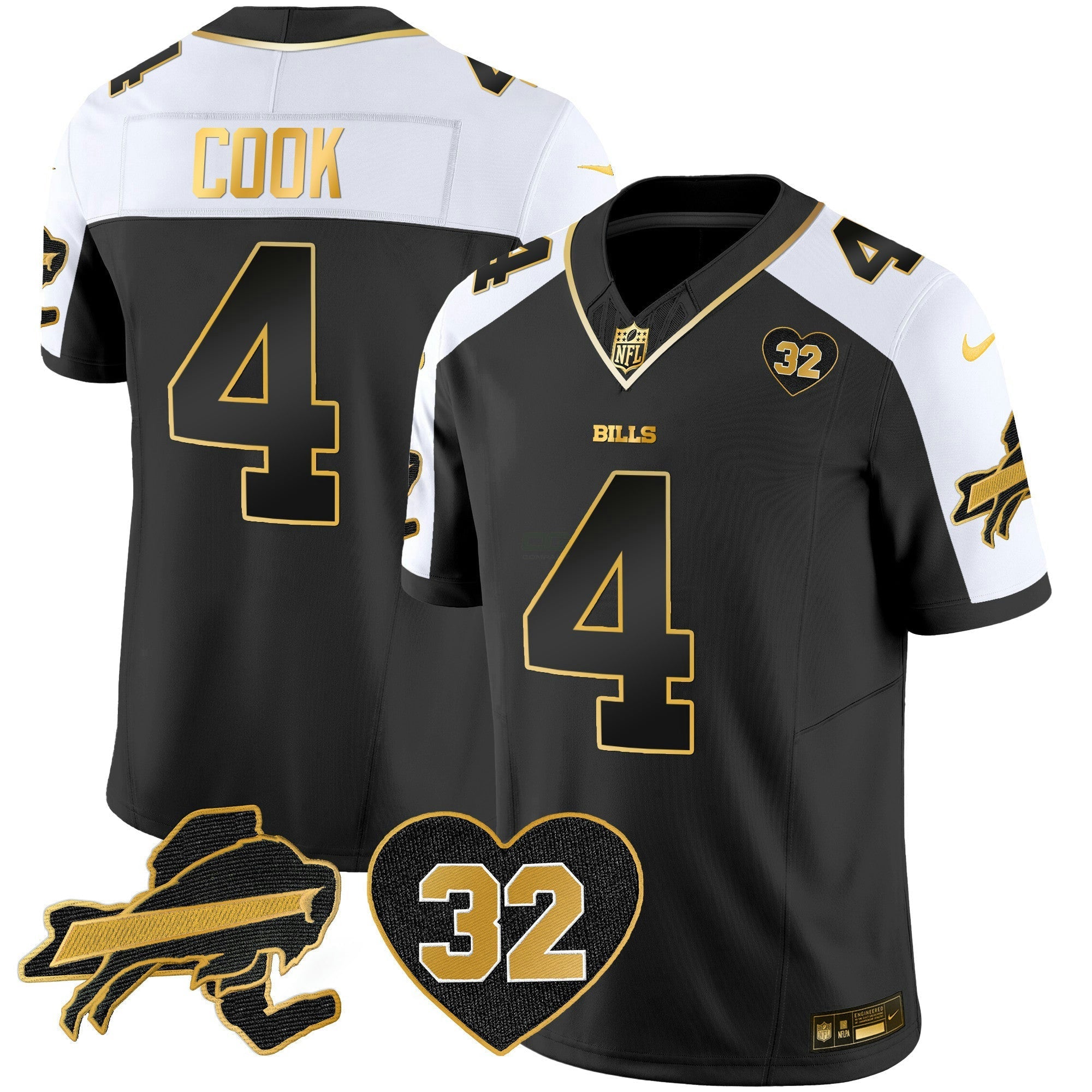 Camisa NFL Men’s O.J. Simpson Patch Dourada Vapor Limited Jersey