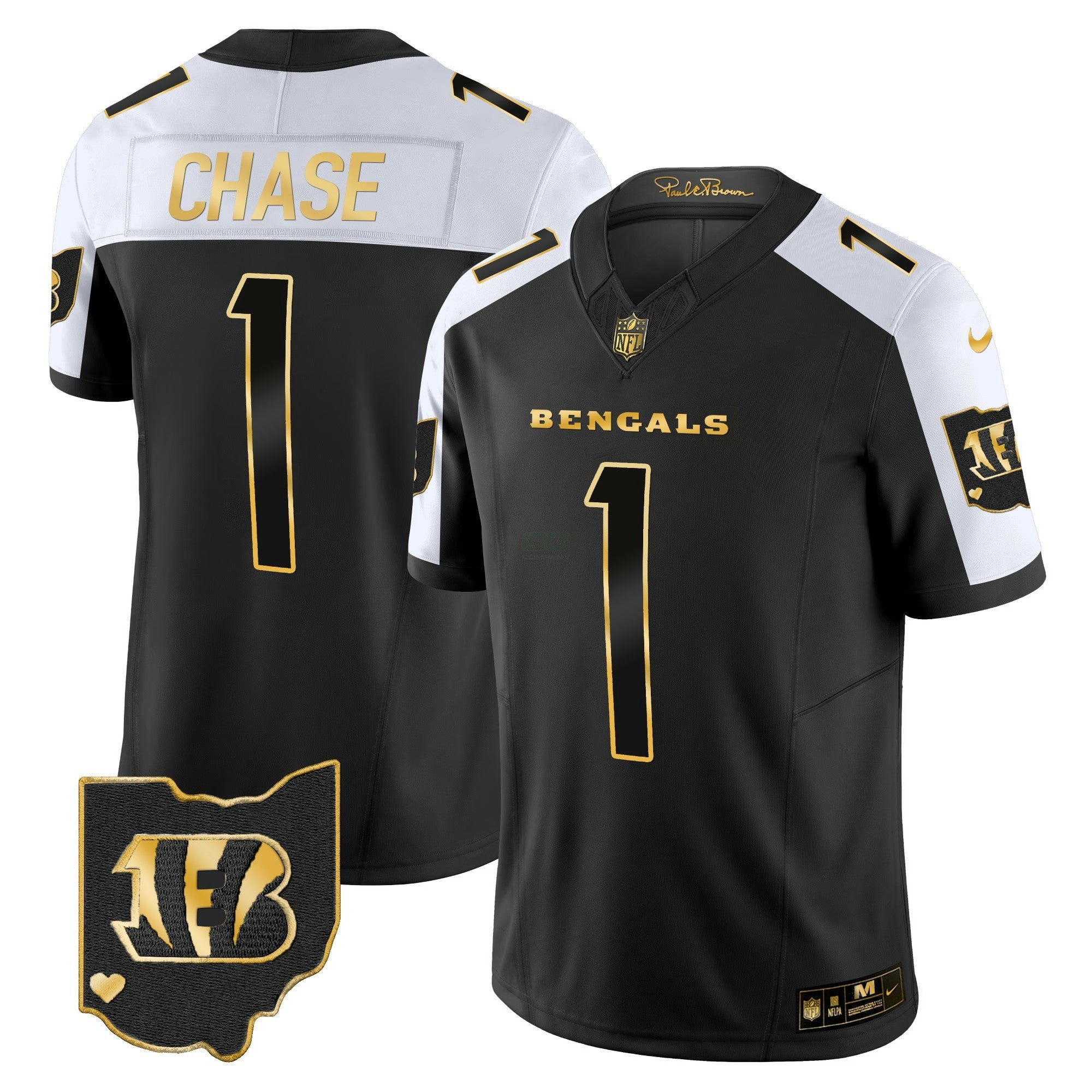 Camisa NFL Men’s Ohio Patch Dourada Vapor Limited Jersey