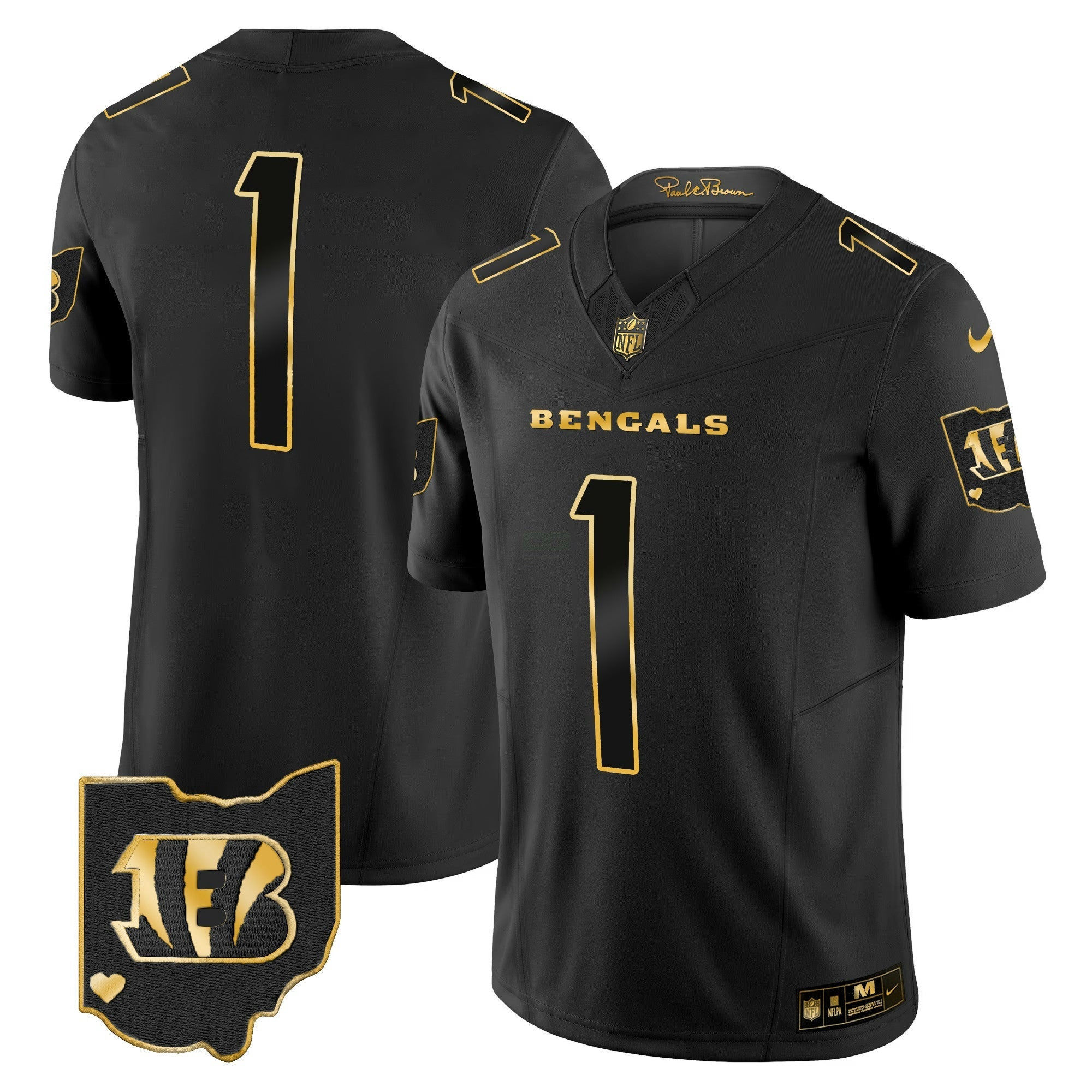 Camisa NFL Men’s Ohio Patch Dourada Vapor Limited Jersey