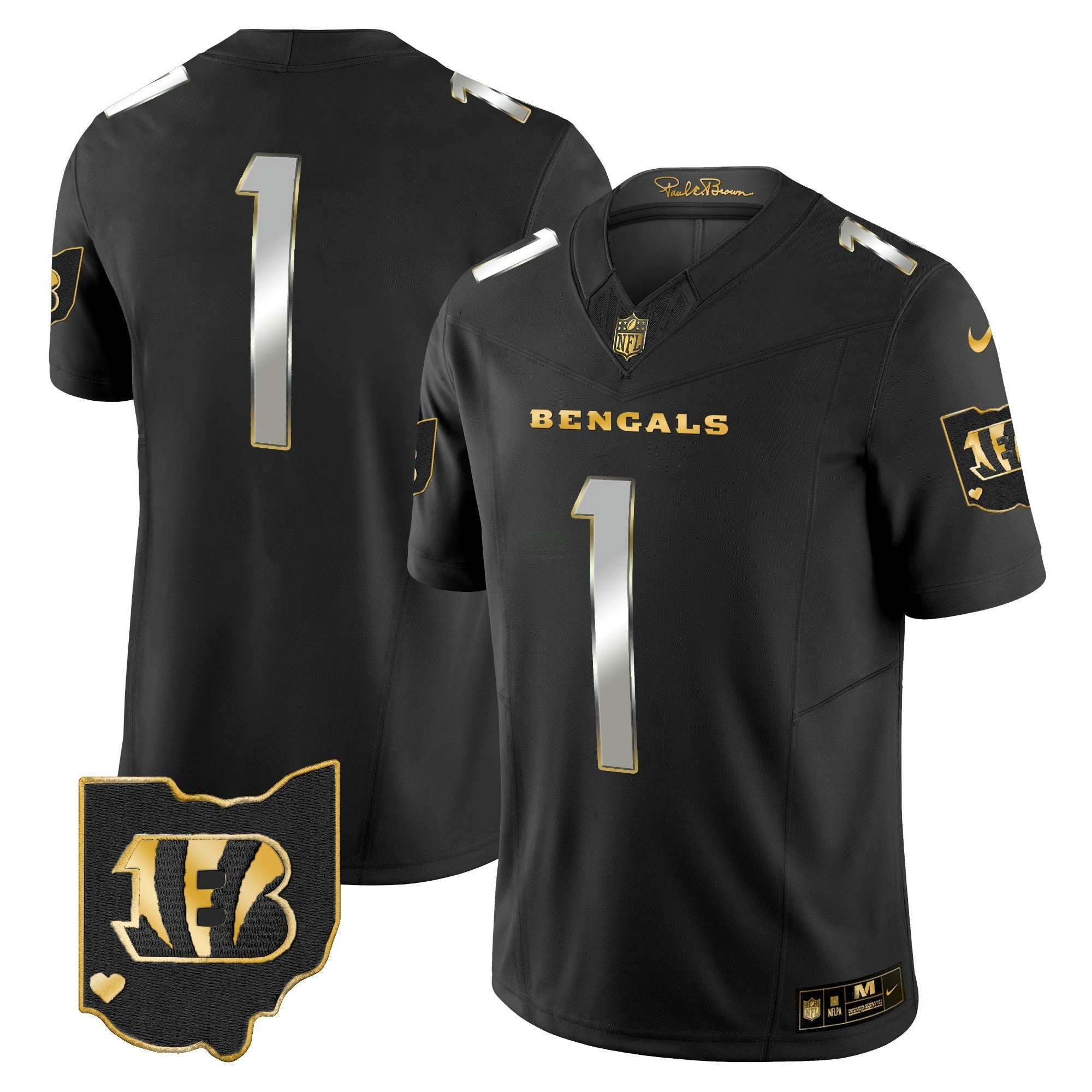 Camisa NFL Men’s Ohio Patch Dourada Vapor Limited Jersey