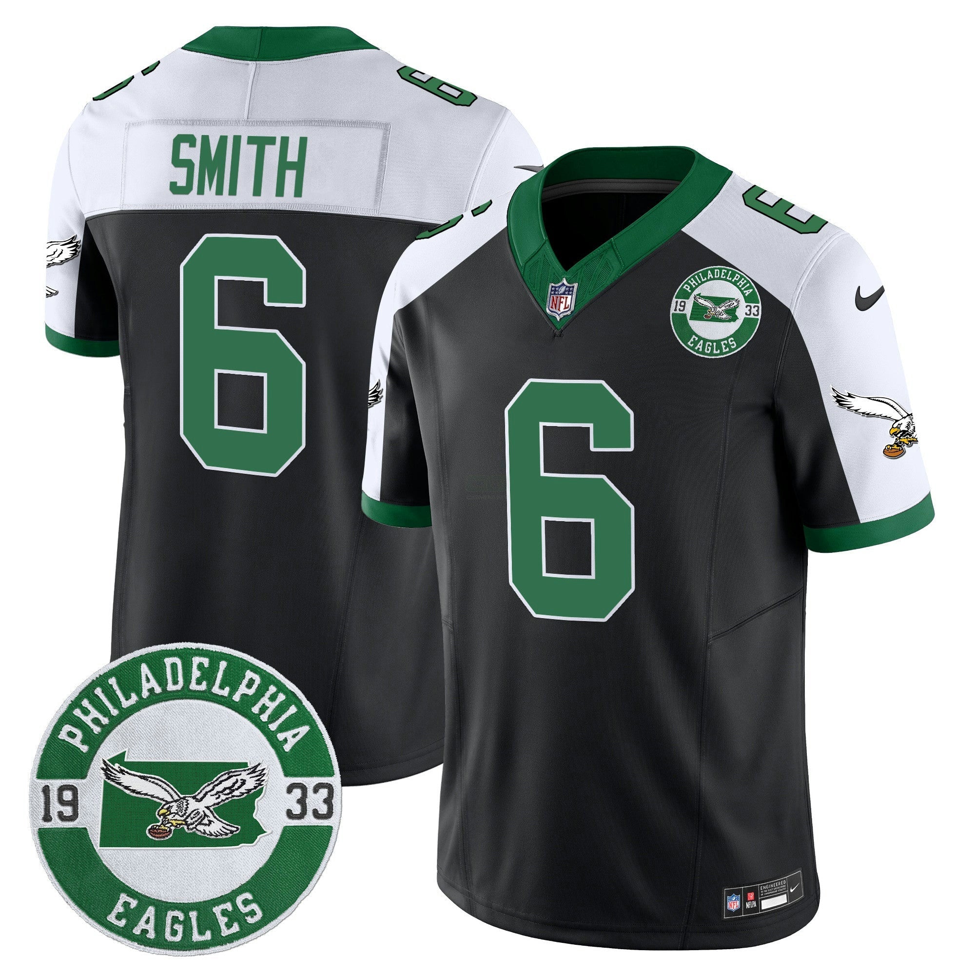 Camisa NFL Men’s Philadelphia 2024 Throwback Vapor Limited Jersey – Est. 1933 Patch
