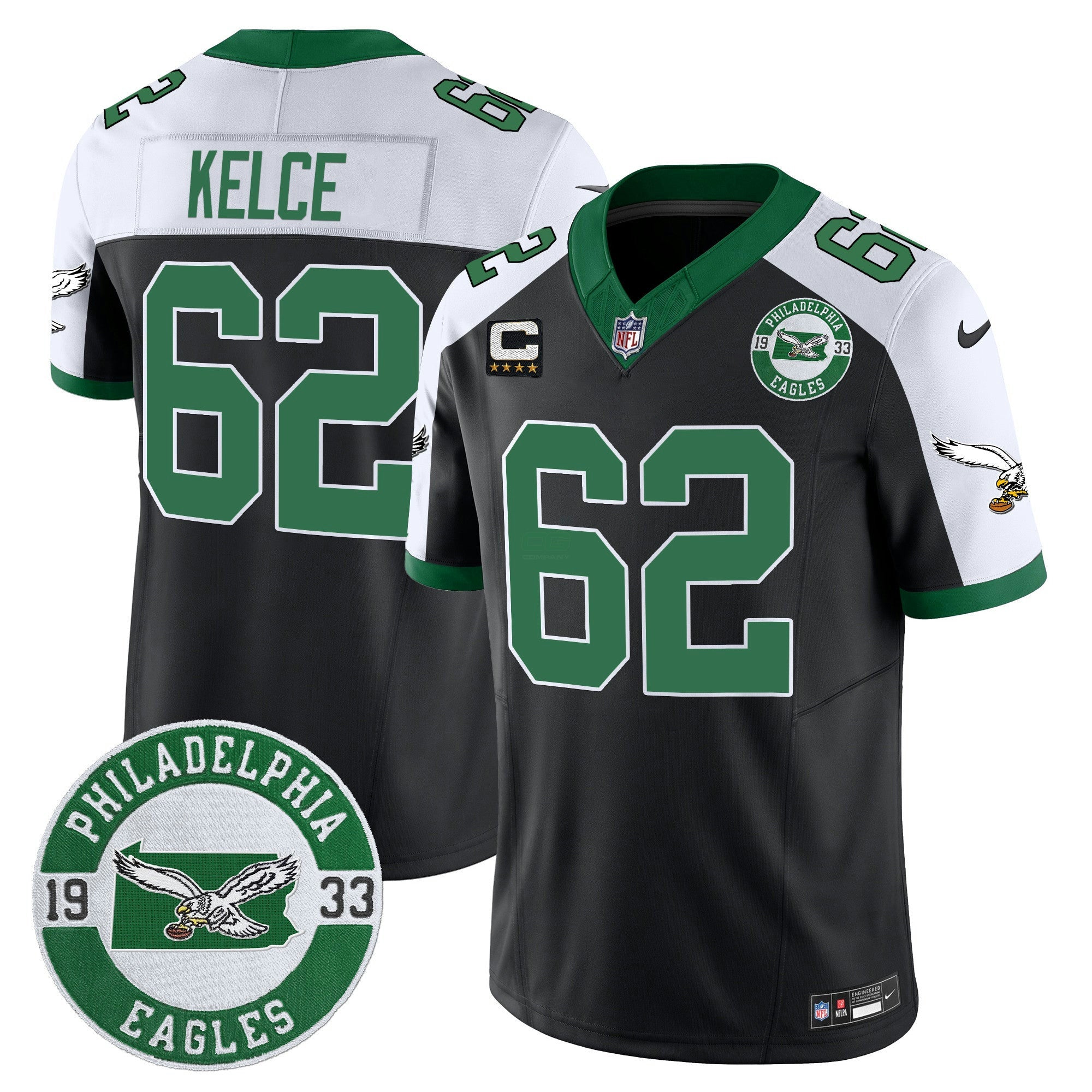 Camisa NFL Men’s Philadelphia 2024 Throwback Vapor Limited Jersey – Est. 1933 Patch