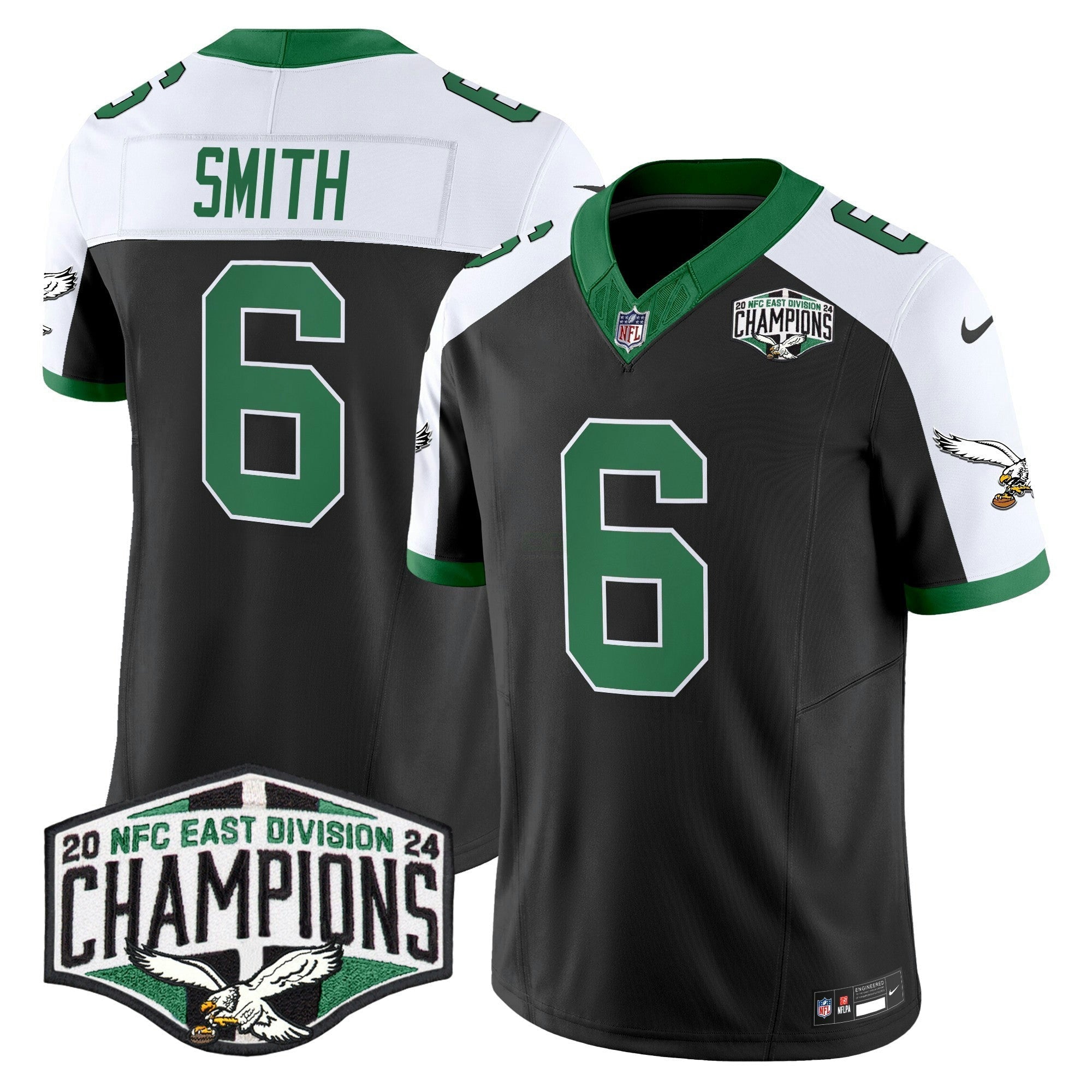 Camisa NFL Men’s Philadelphia Kelly Green 2024 NFC East Division Champions Vapor Limited Jersey