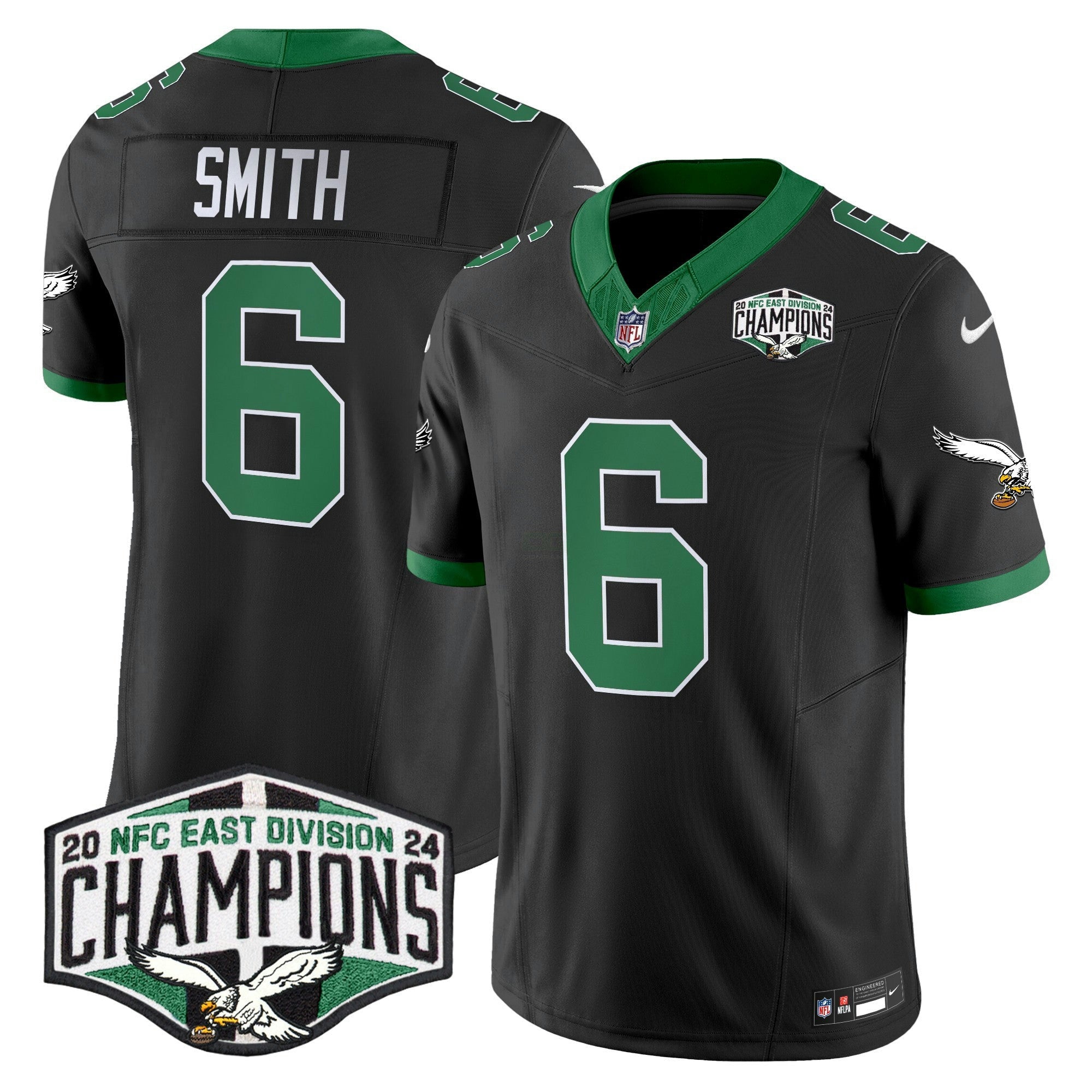 Camisa NFL Men’s Philadelphia Kelly Green 2024 NFC East Division Champions Vapor Limited Jersey