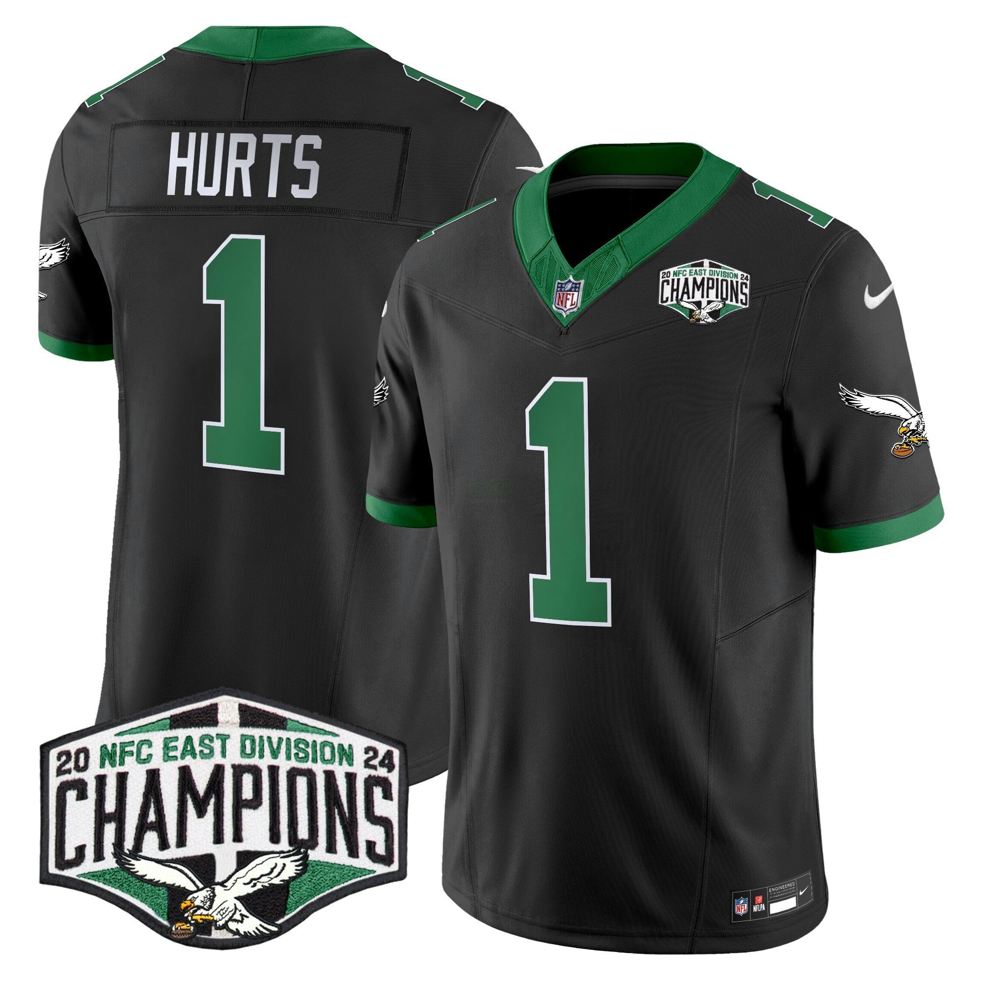 Camisa NFL Men’s Philadelphia Kelly Green 2024 NFC East Division Champions Vapor Limited Jersey