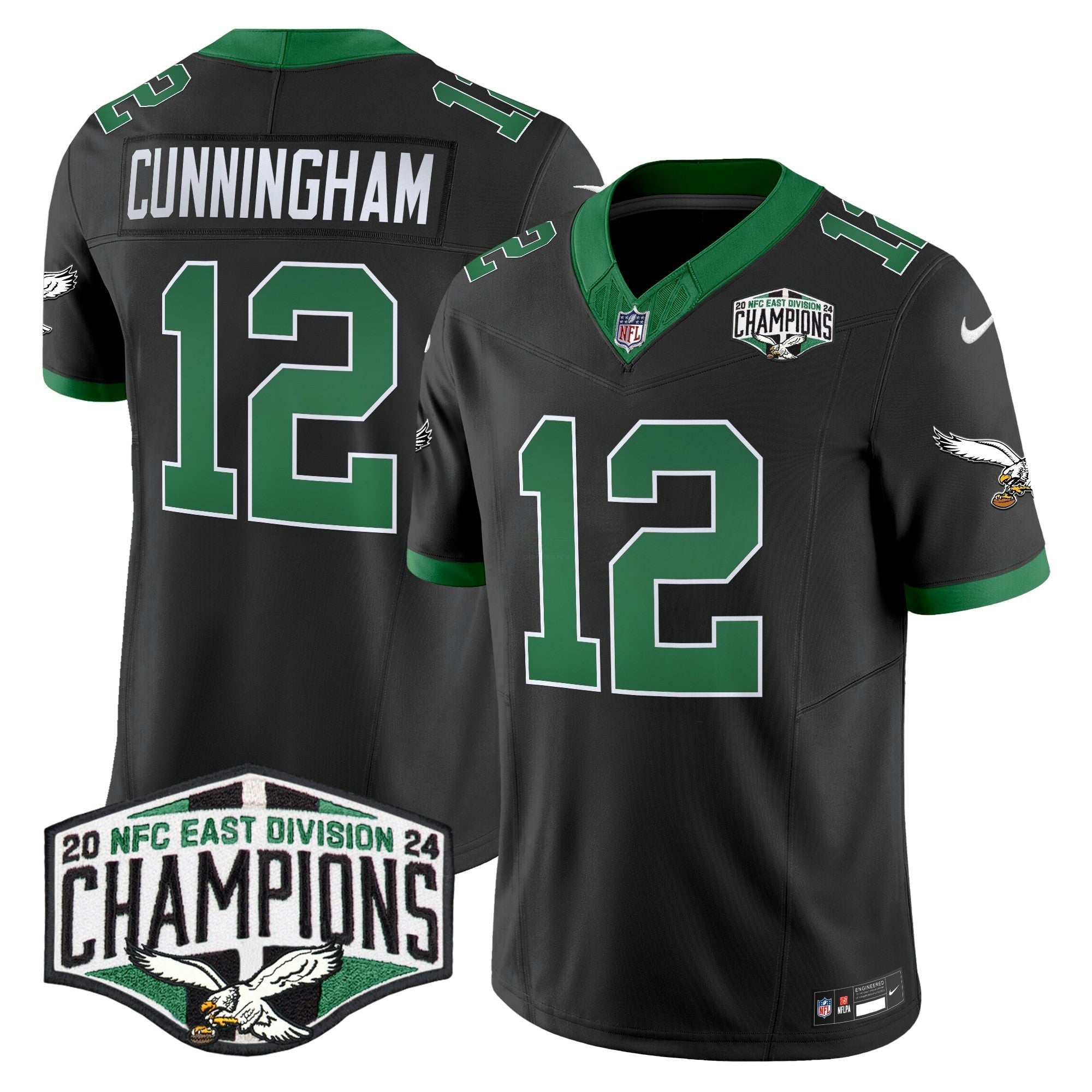 Camisa NFL Men’s Philadelphia Kelly Green 2024 NFC East Division Champions Vapor Limited Jersey