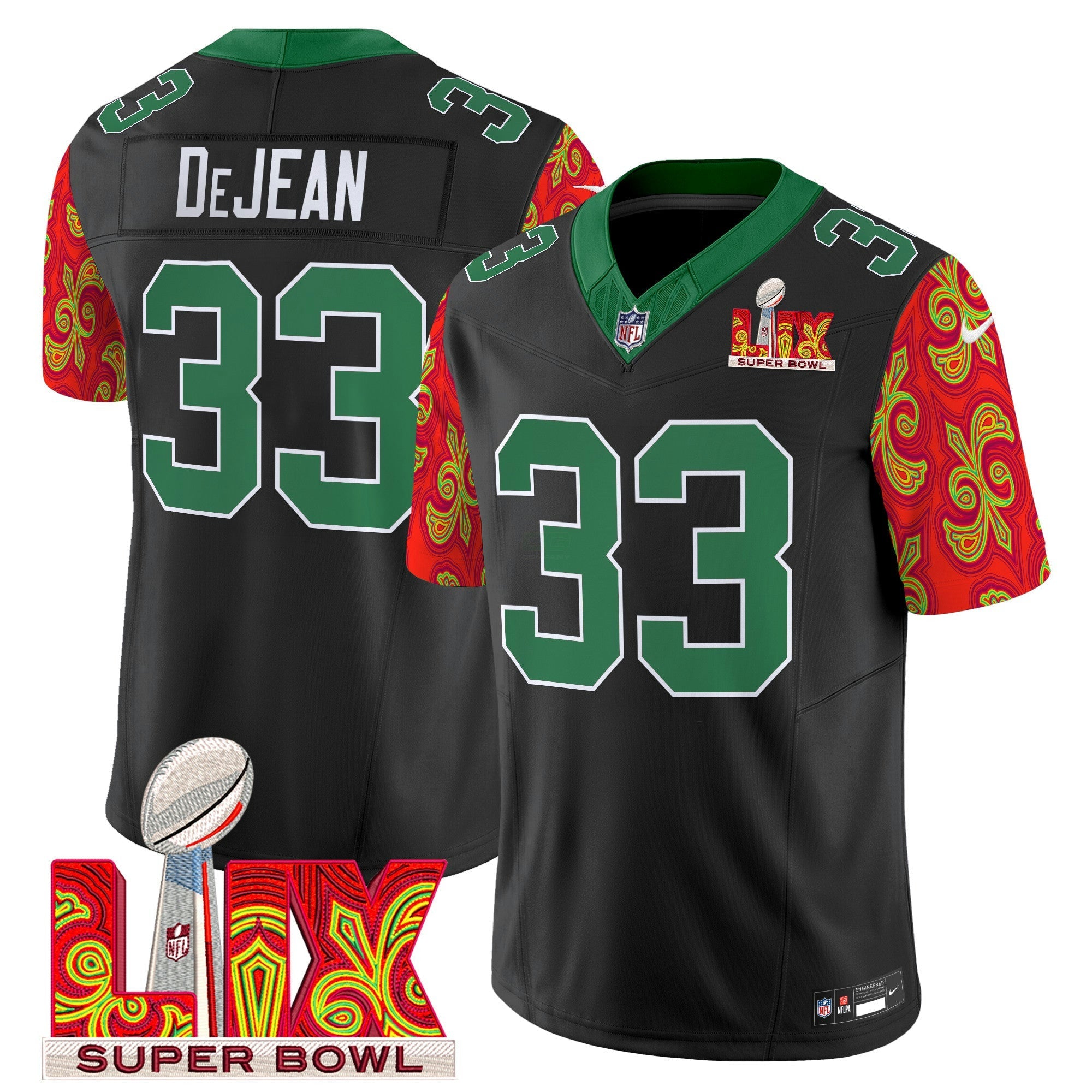 Camisa NFL Men’s Philadelphia Kelly Green Super Bowl LIX Style Vapor Limited Jersey