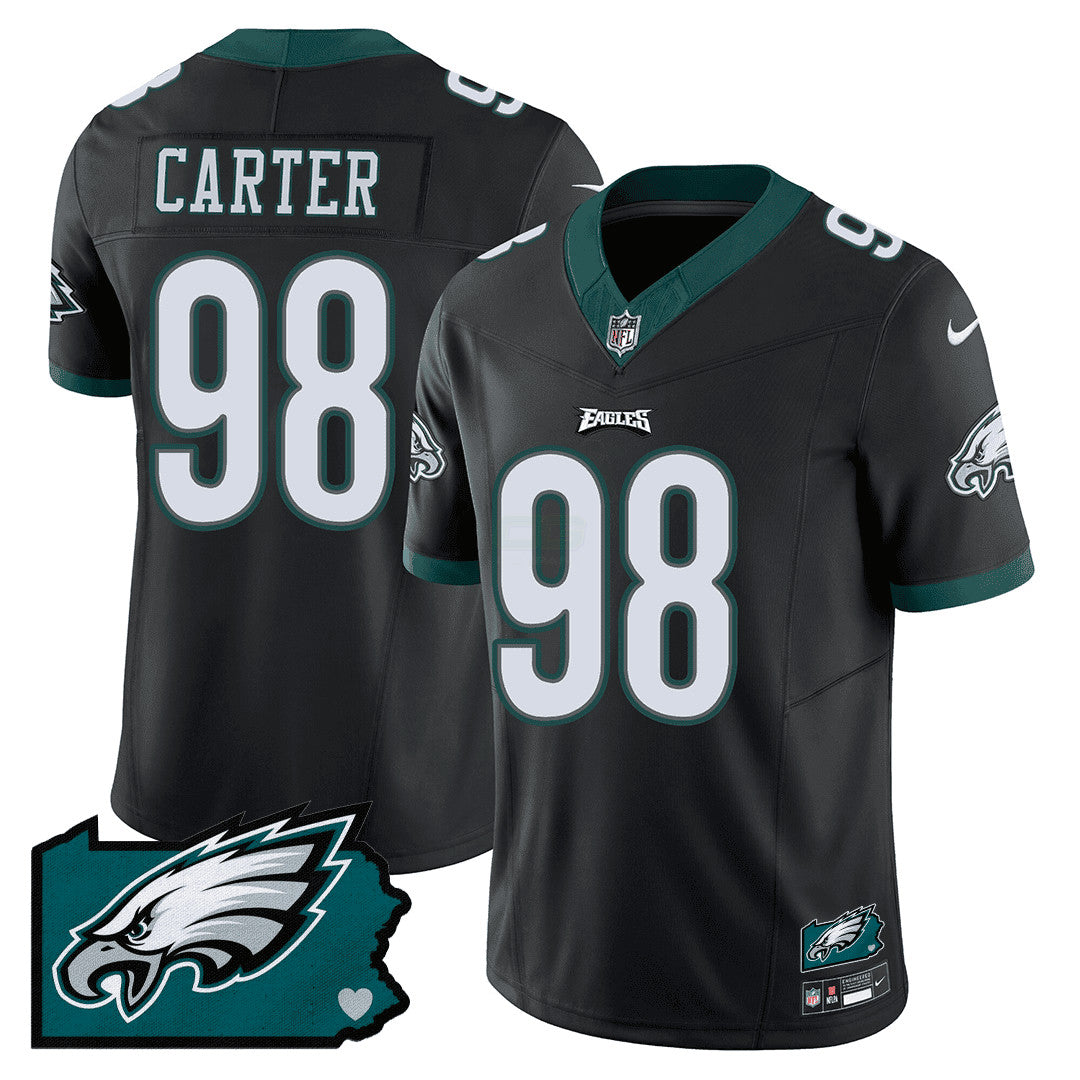 Camisa NFL Men’s Philadelphia Pennsylvania State Map Patch Jersey