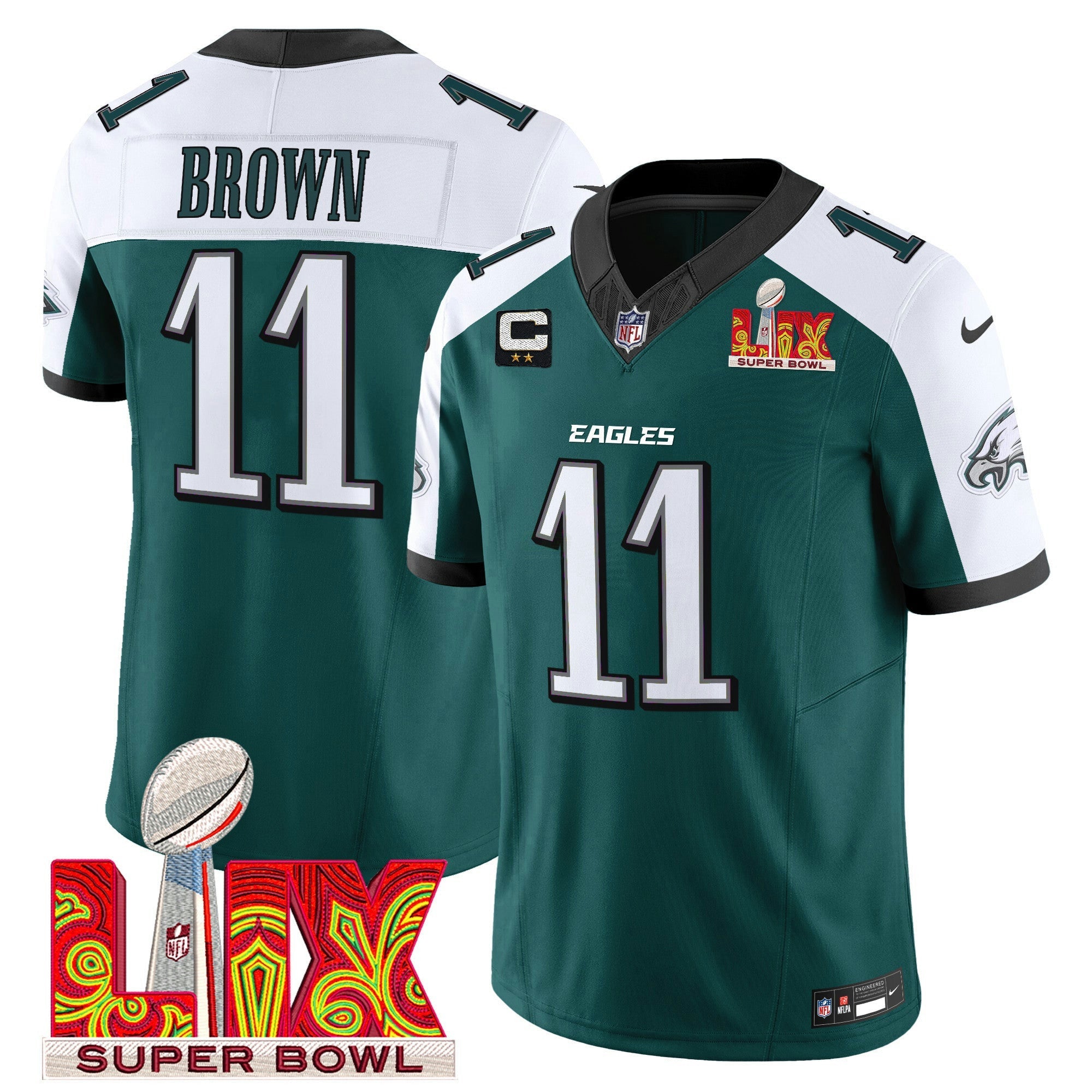 Camisa NFL Men’s Philadelphia Super Bowl LIX Patch Vapor Limited Jersey