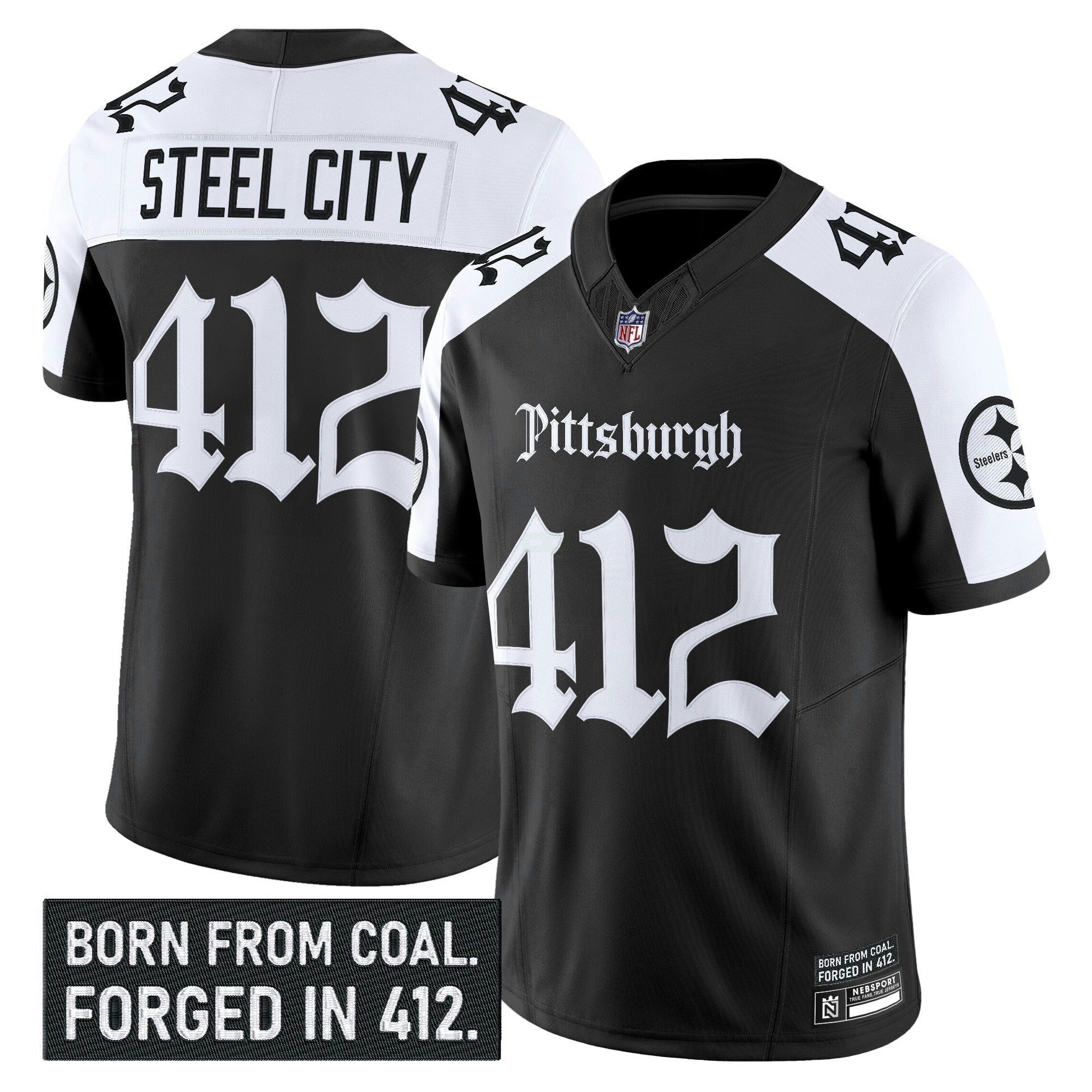 Camisa NFL Men’s Pittsburgh ‘Gothic Steel City Edition’ Vapor Limited Jersey