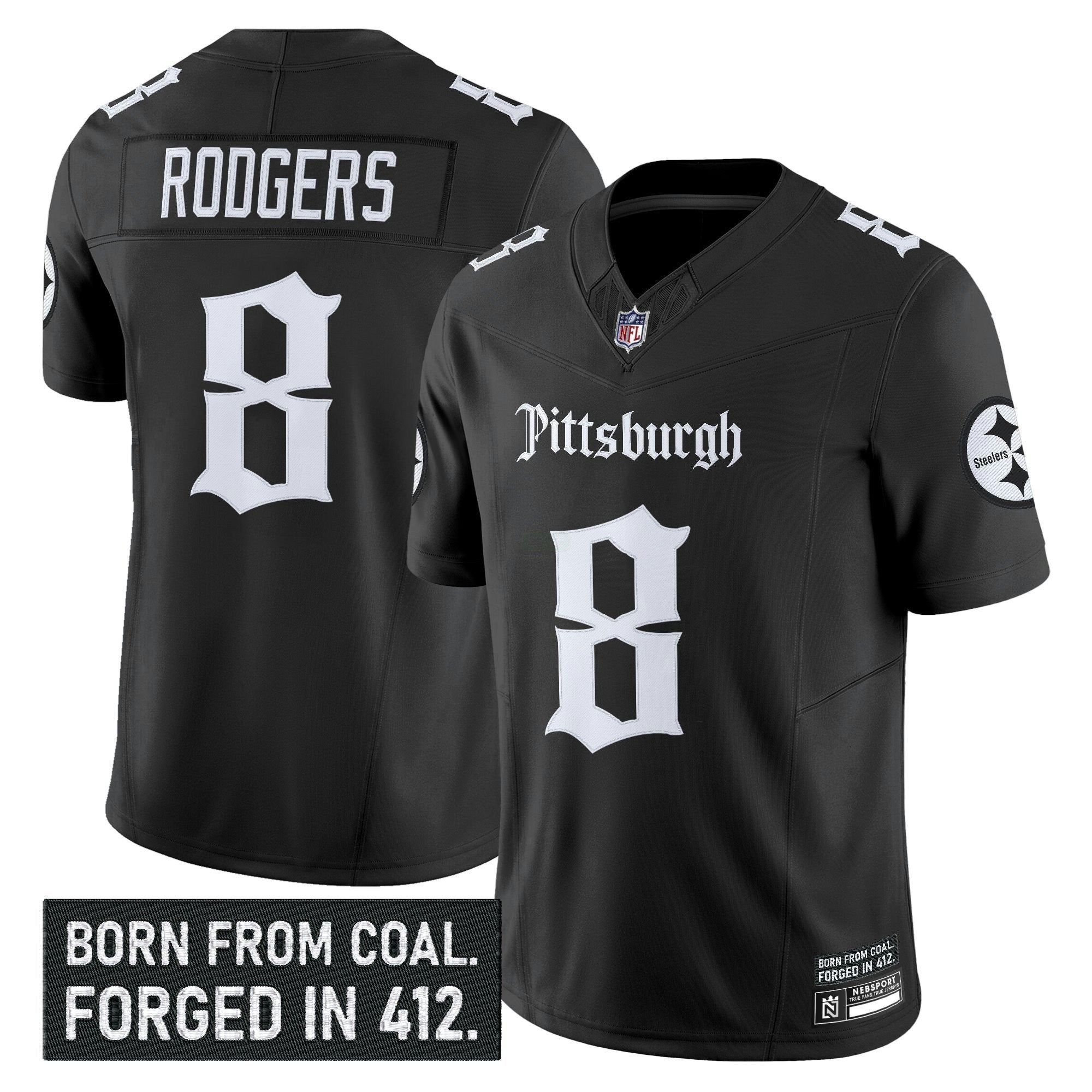 Camisa NFL Men’s Pittsburgh ‘Gothic Steel City Edition’ Vapor Limited Jersey