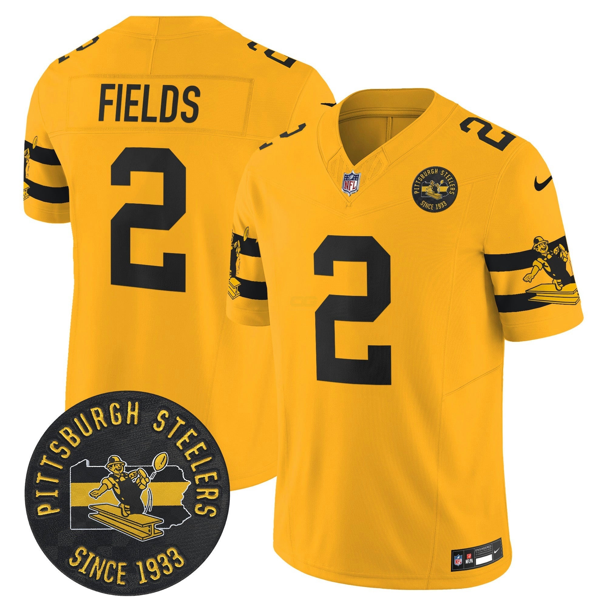 Camisa NFL Men’s Pittsburgh Throwback 1933 Patch Vapor Limited Jersey