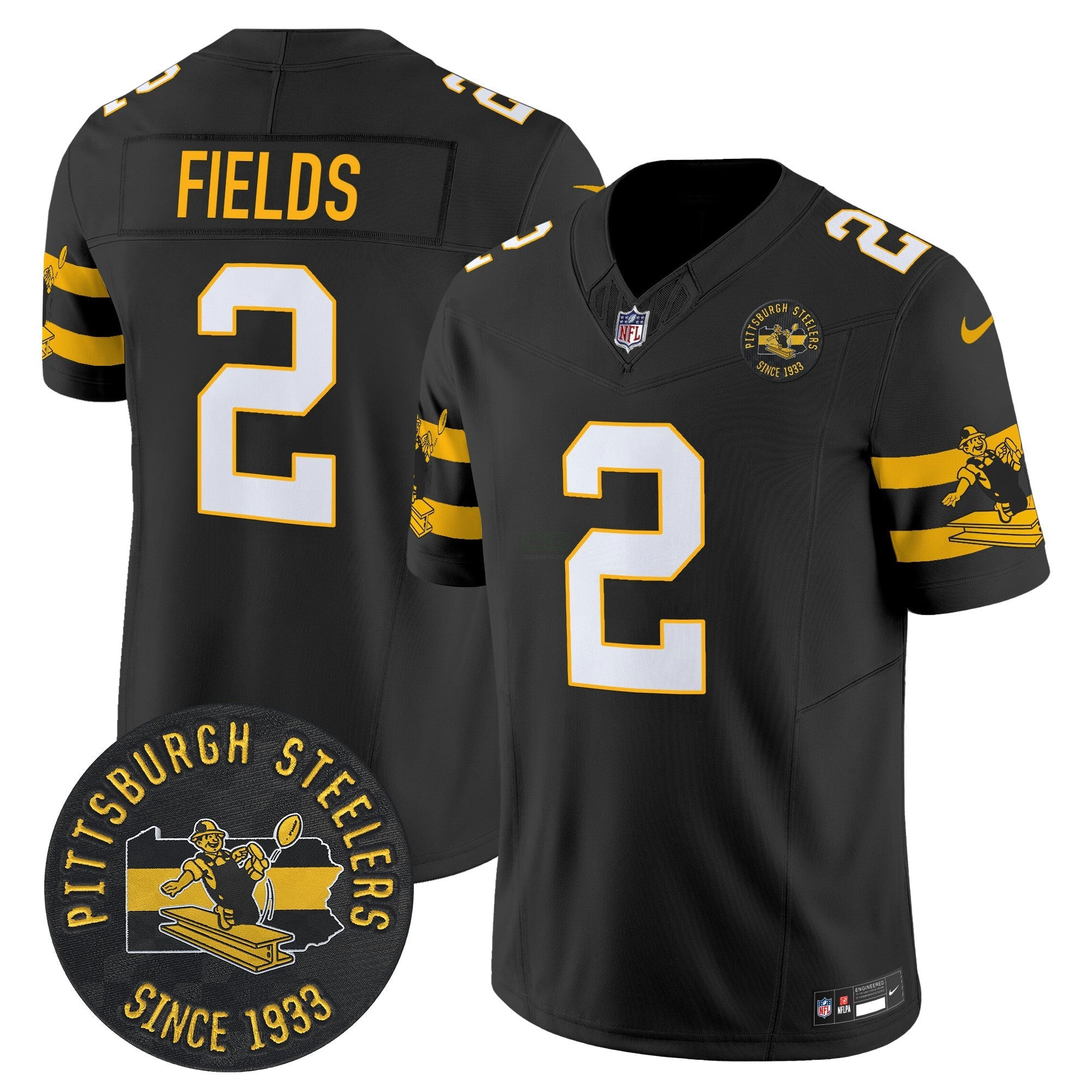 Camisa NFL Men’s Pittsburgh Throwback 1933 Patch Vapor Limited Jersey