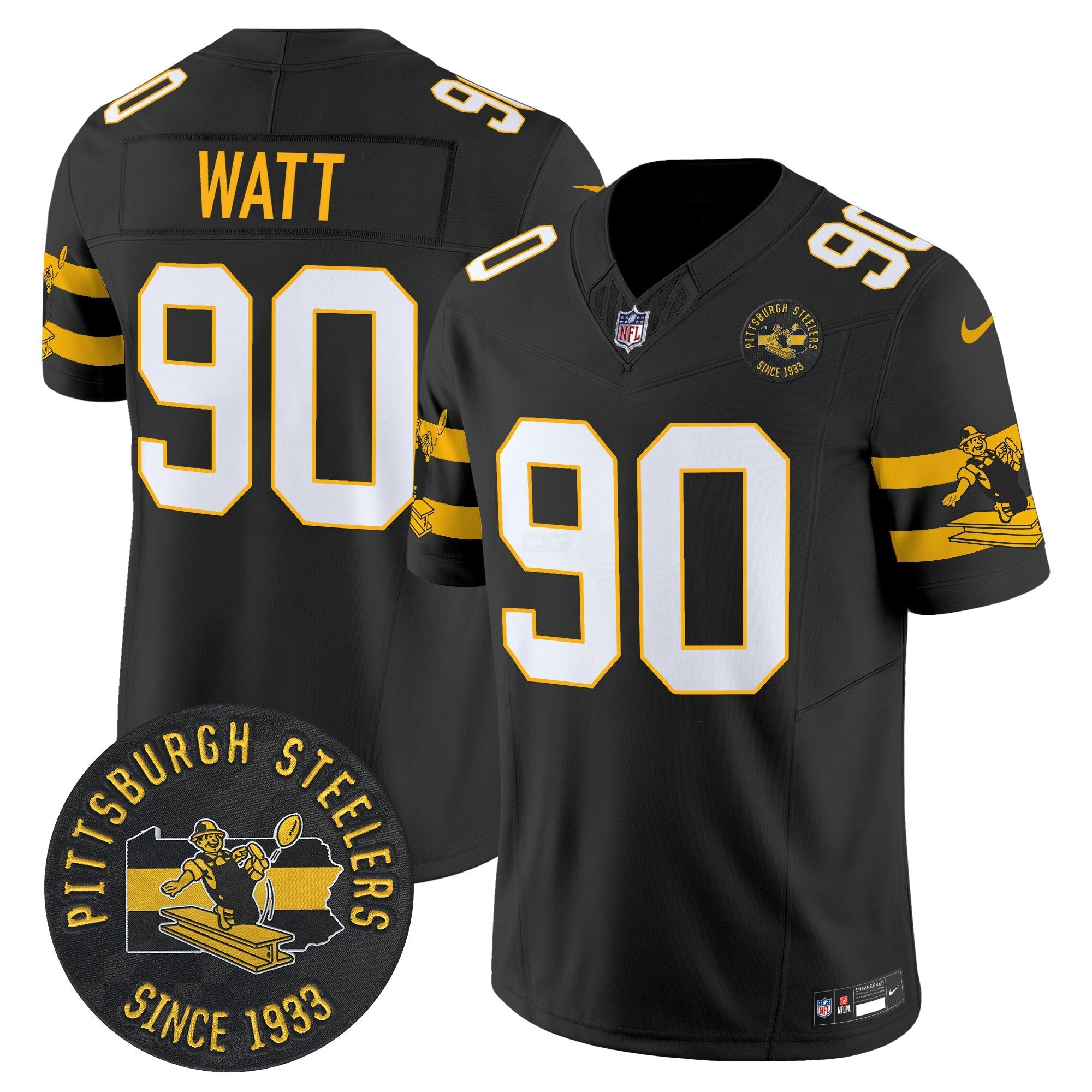 Camisa NFL Men’s Pittsburgh Throwback 1933 Patch Vapor Limited Jersey