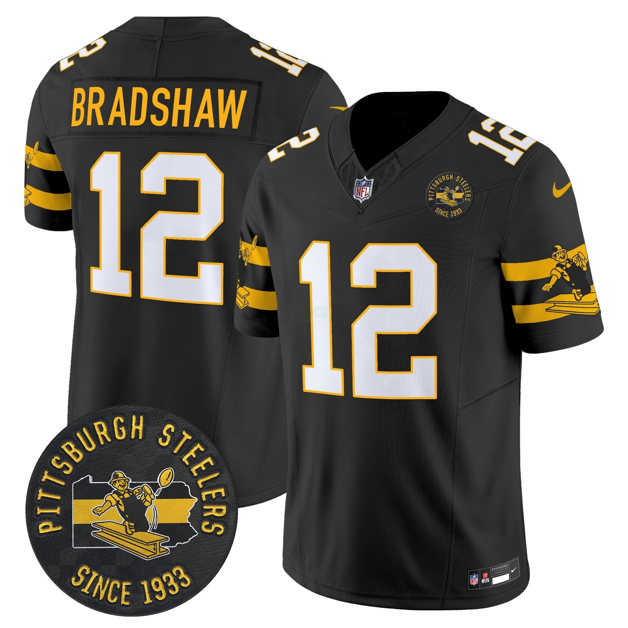 Camisa NFL Men’s Pittsburgh Throwback 1933 Patch Vapor Limited Jersey
