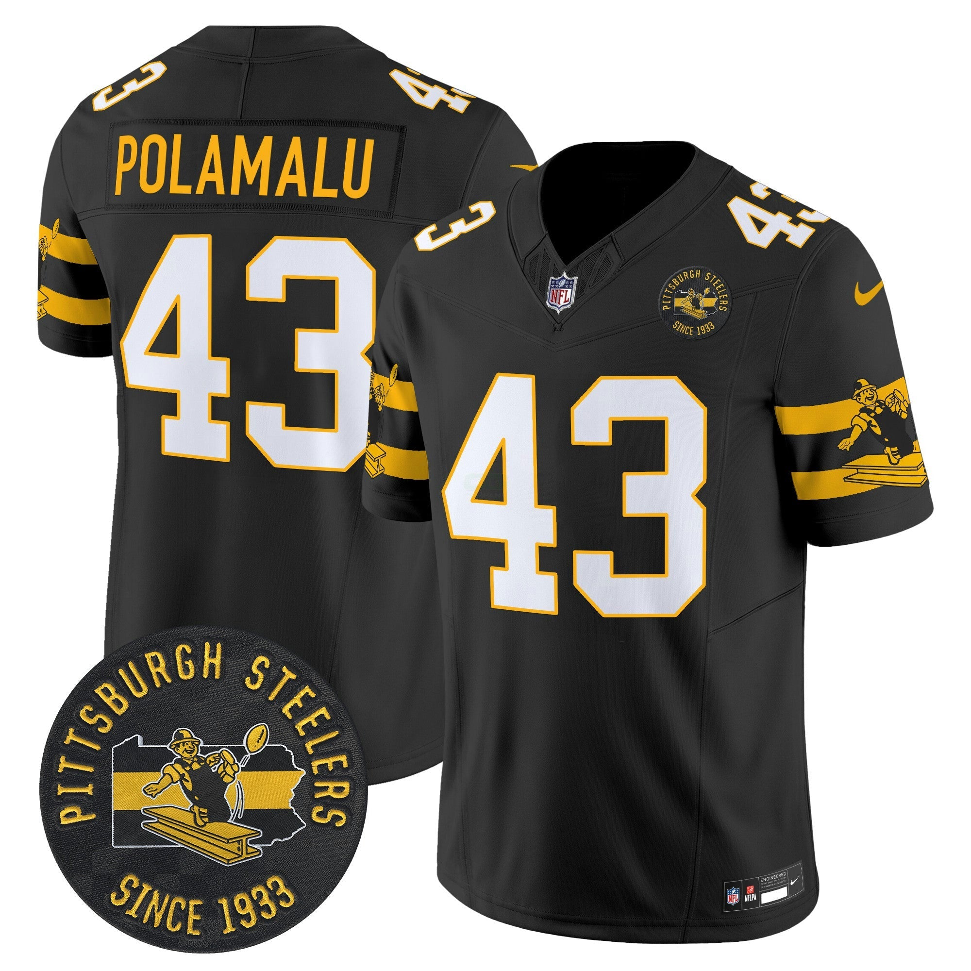 Camisa NFL Men’s Pittsburgh Throwback 1933 Patch Vapor Limited Jersey