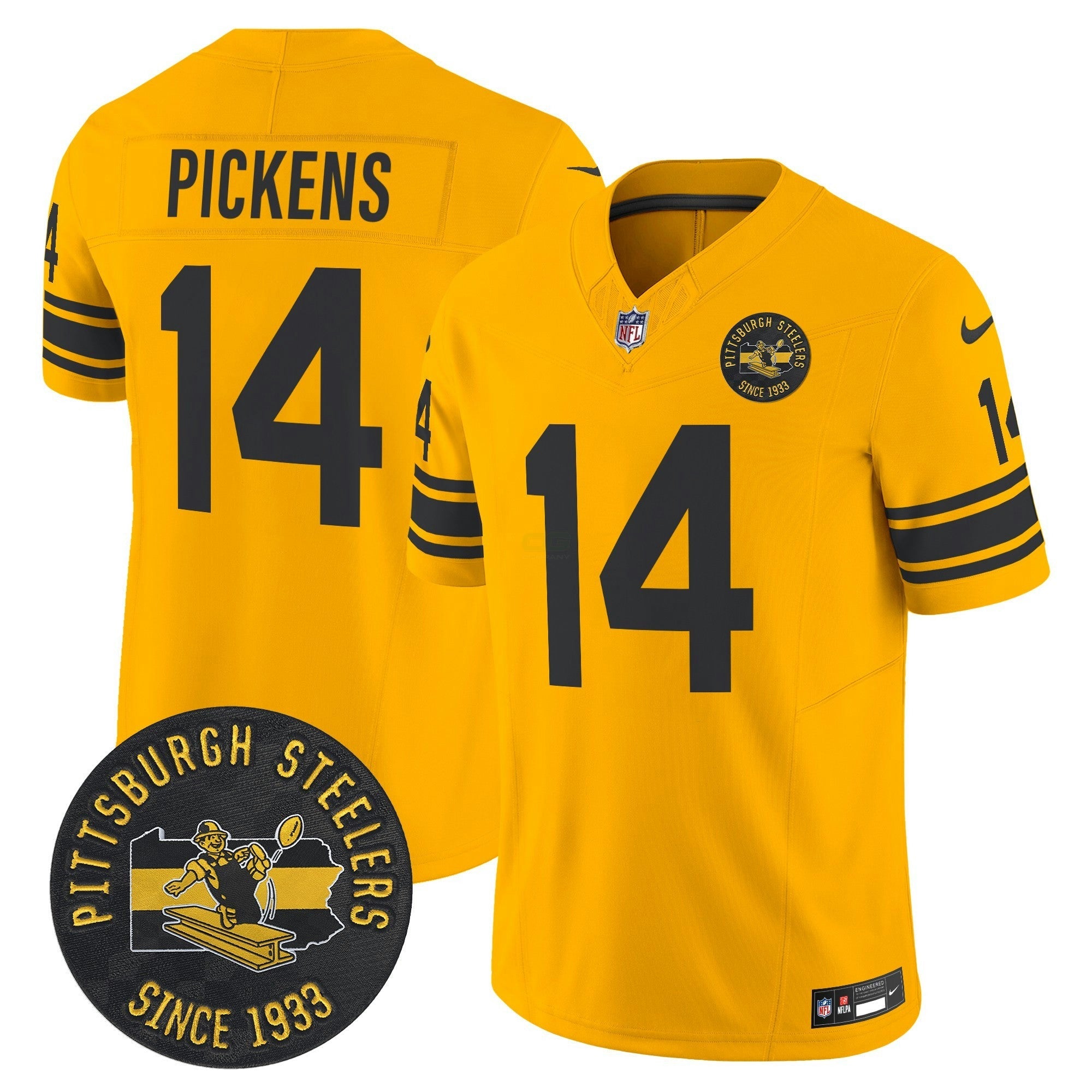 Camisa NFL Men’s Pittsburgh Throwback 1962 Vapor Limited Jersey – Est. 1933 Patch