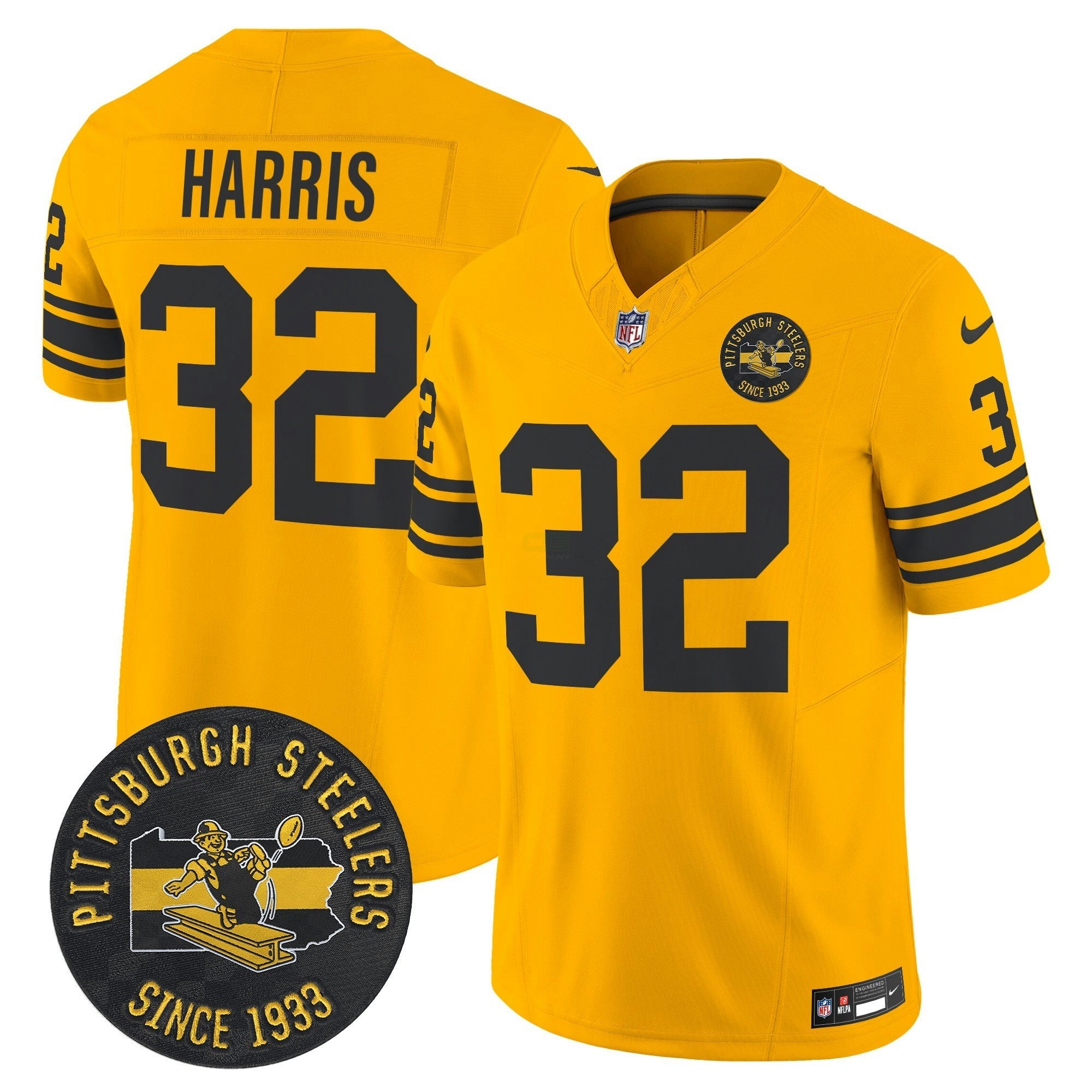 Camisa NFL Men’s Pittsburgh Throwback 1962 Vapor Limited Jersey – Est. 1933 Patch