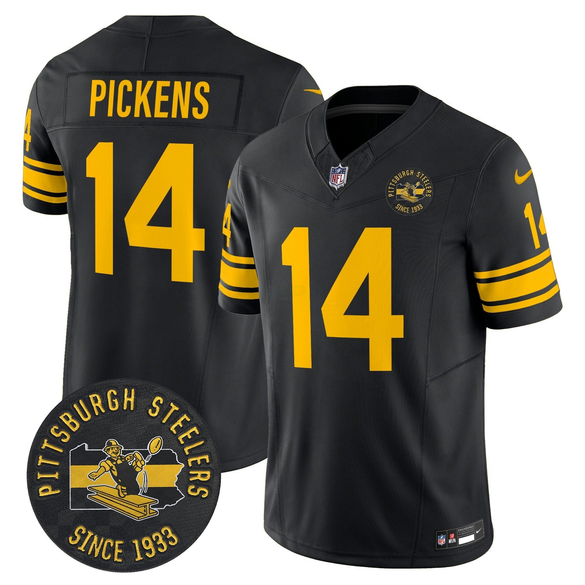Camisa NFL Men’s Pittsburgh Throwback 1962 Vapor Limited Jersey – Est. 1933 Patch