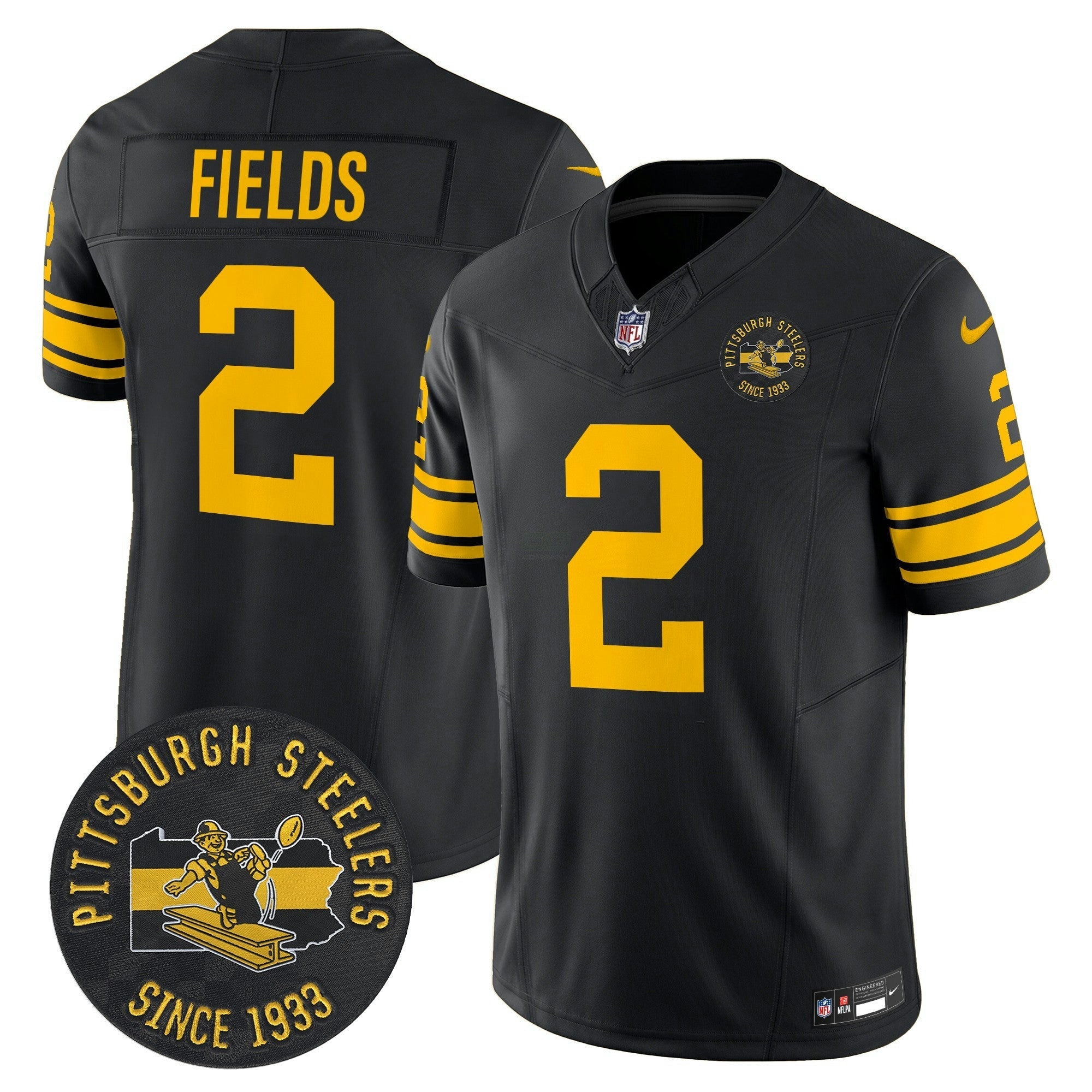 Camisa NFL Men’s Pittsburgh Throwback 1962 Vapor Limited Jersey – Est. 1933 Patch