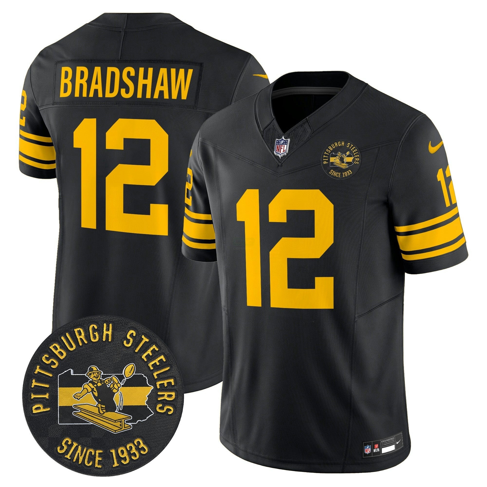 Camisa NFL Men’s Pittsburgh Throwback 1962 Vapor Limited Jersey – Est. 1933 Patch