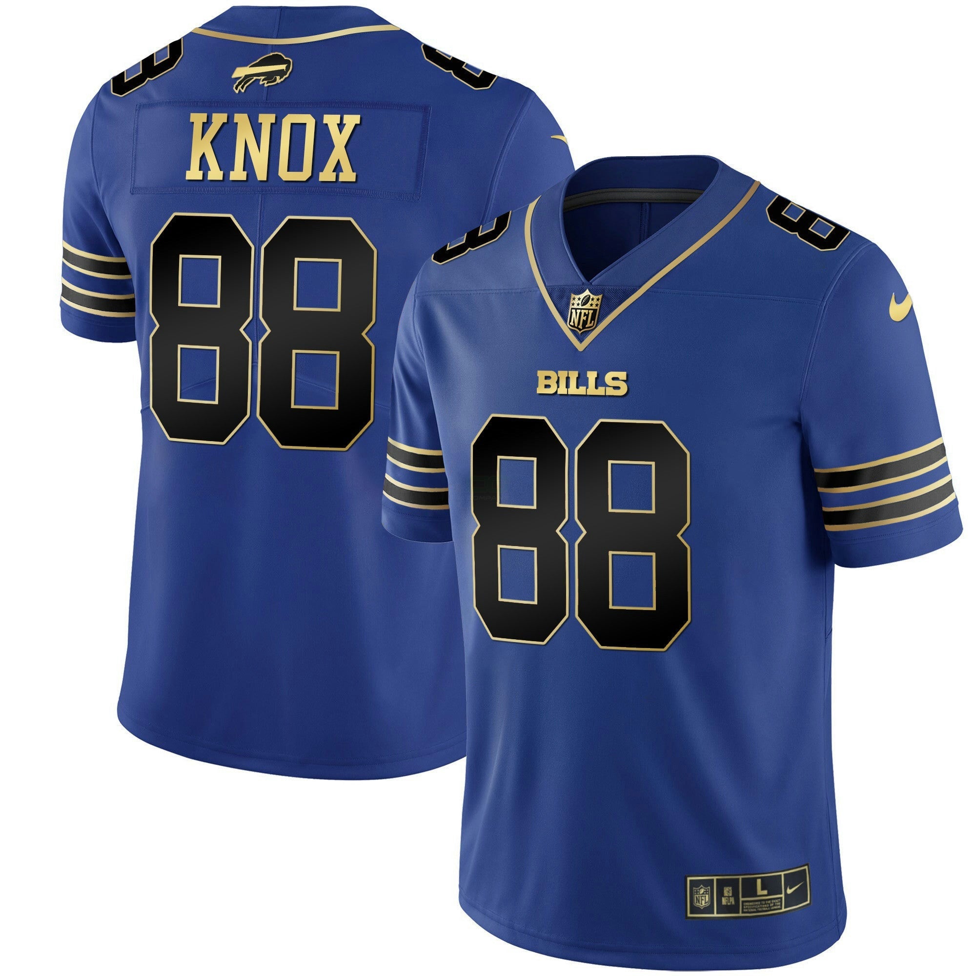 Camisa NFL Men’s Preta Dourada & Azul Royal Dourada Vapor Jersey