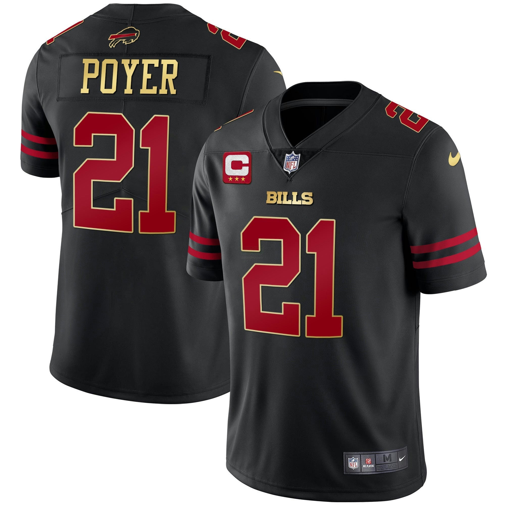 Camisa NFL Men’s Preta Dourada & Azul Royal Dourada Vapor Jersey