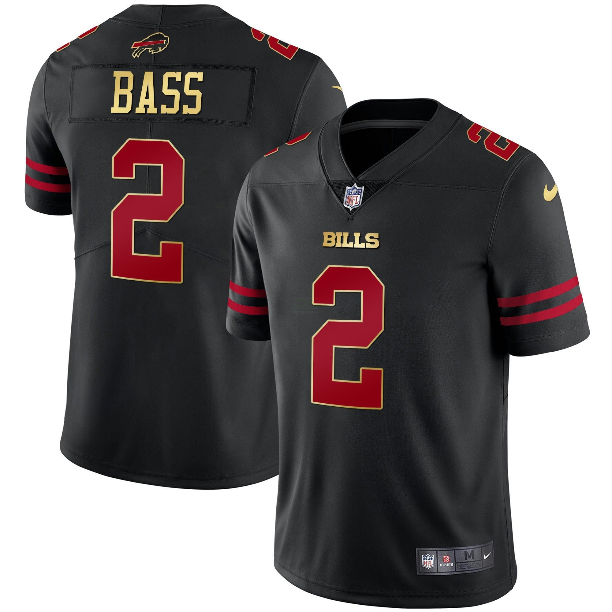 Camisa NFL Men’s Preta Dourada & Azul Royal Dourada Vapor Jersey