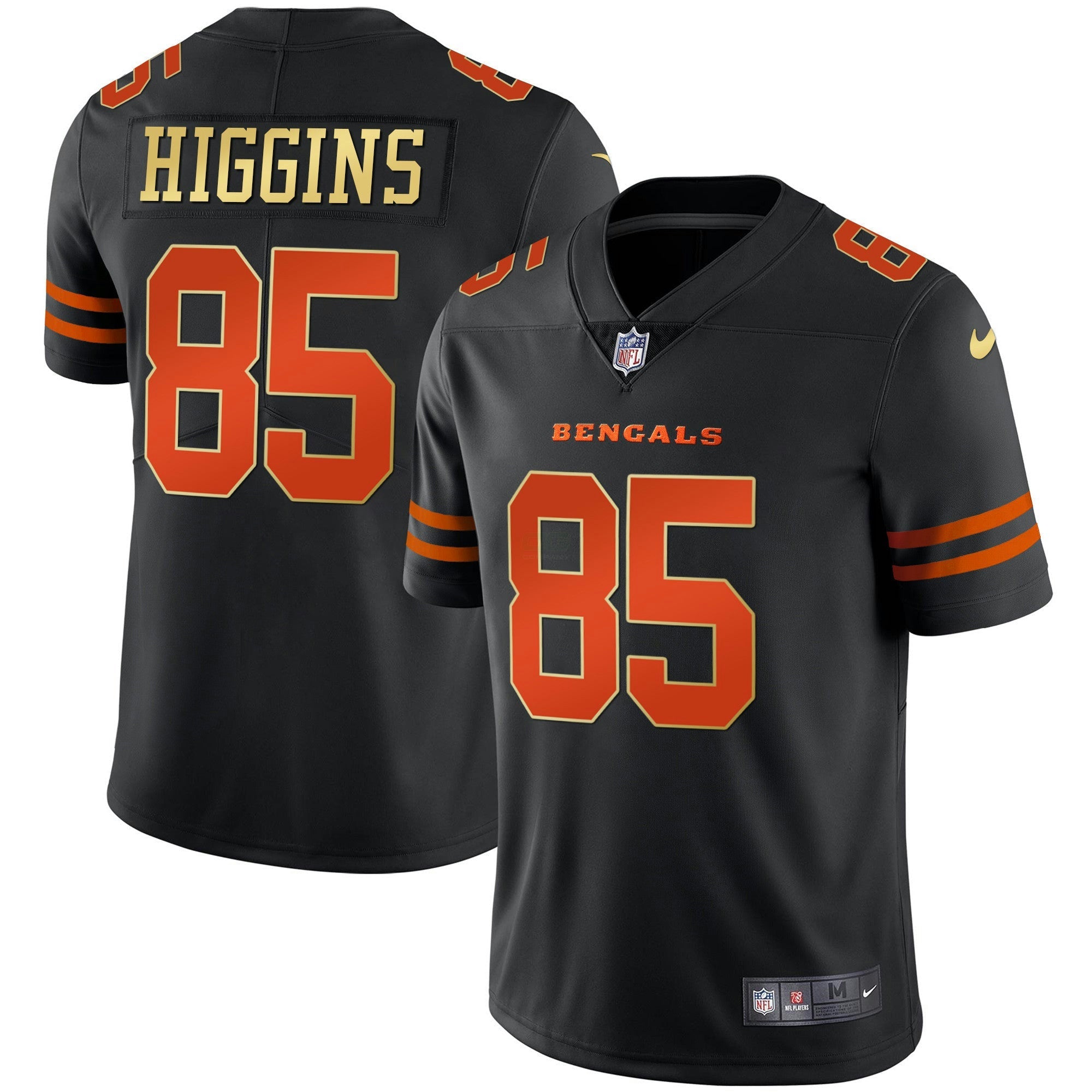 Camisa NFL Men’s Preta Dourada & Branca Dourada Vapor Jersey