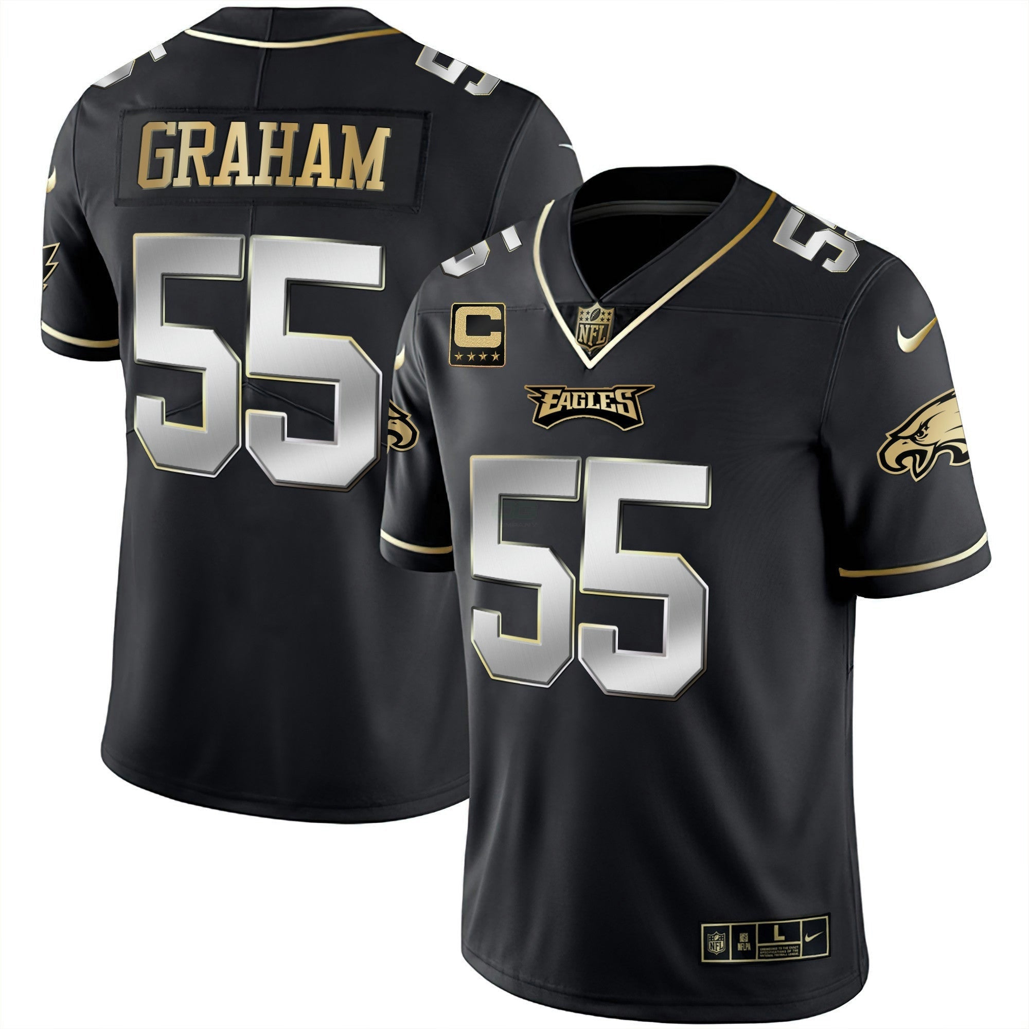 Camisa NFL Men’s Preta Prata Limited