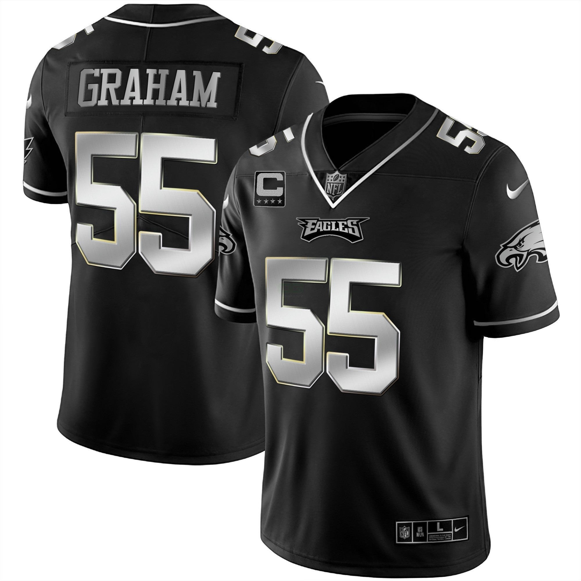 Camisa NFL Men’s Preta Prata Limited