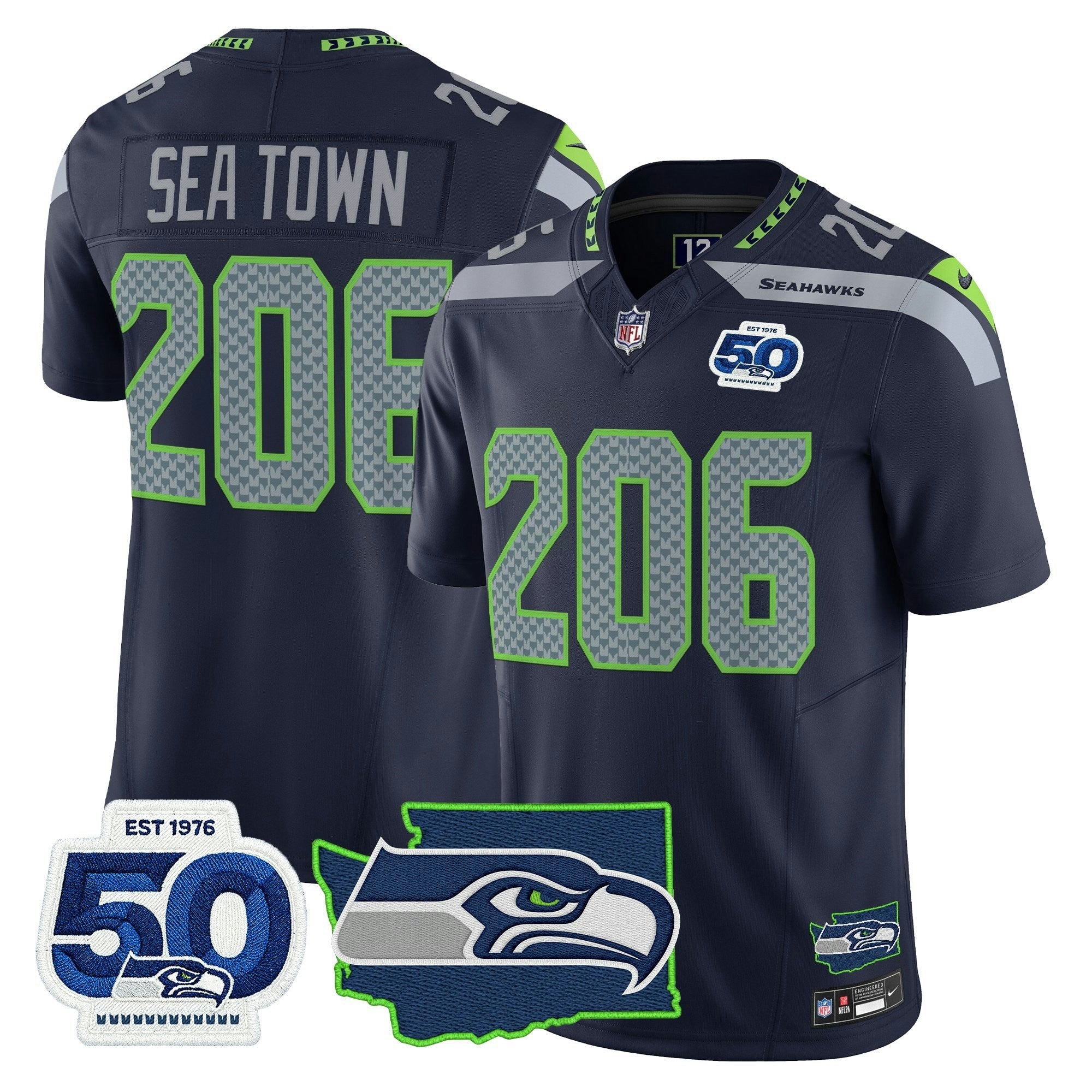 Camisa NFL Men’s Seattle 50th Anniversary Patch Vapor Limited Jersey