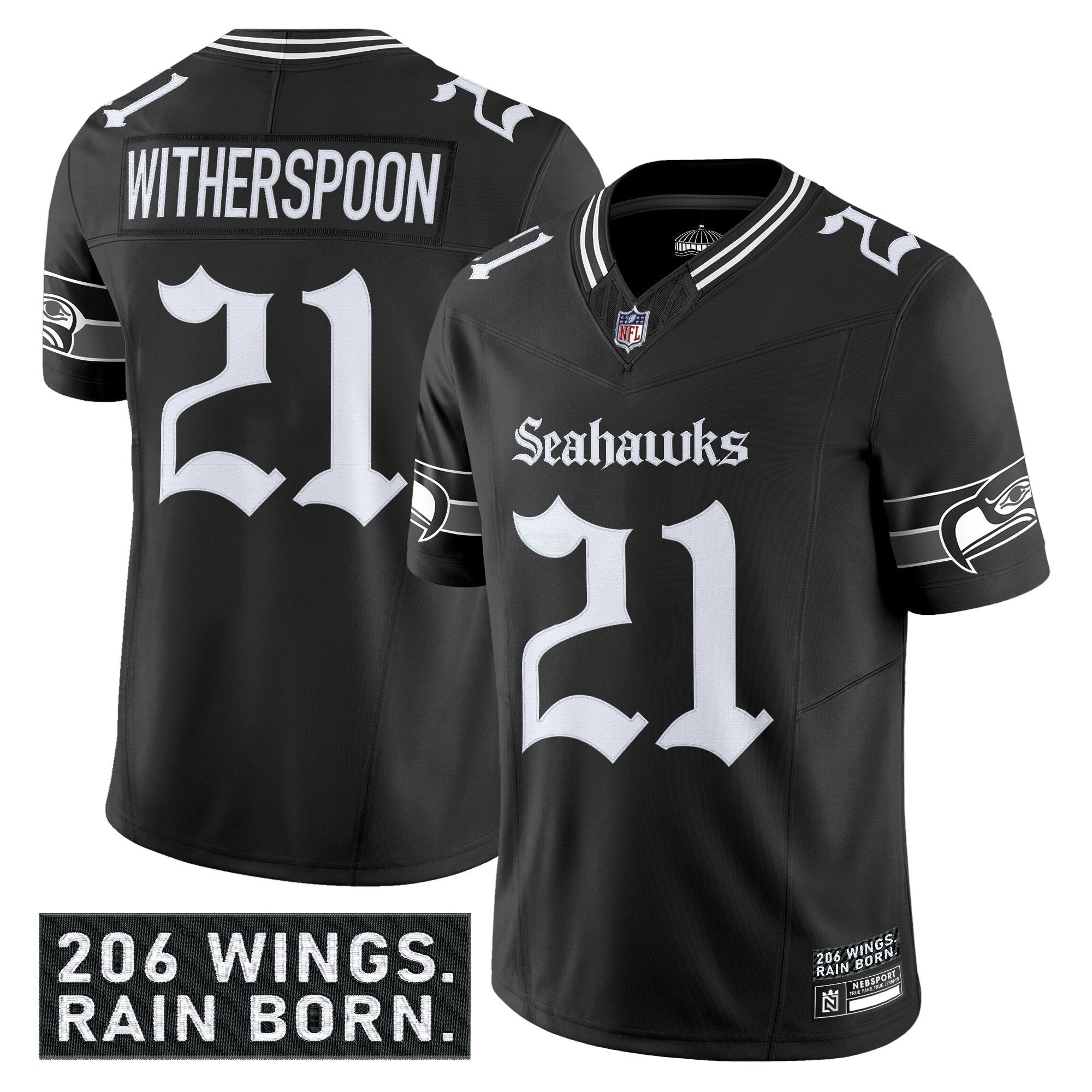 Camisa NFL Men’s Seattle ‘Gothic Rain City Shadows Edition’ Vapor Limited Jersey