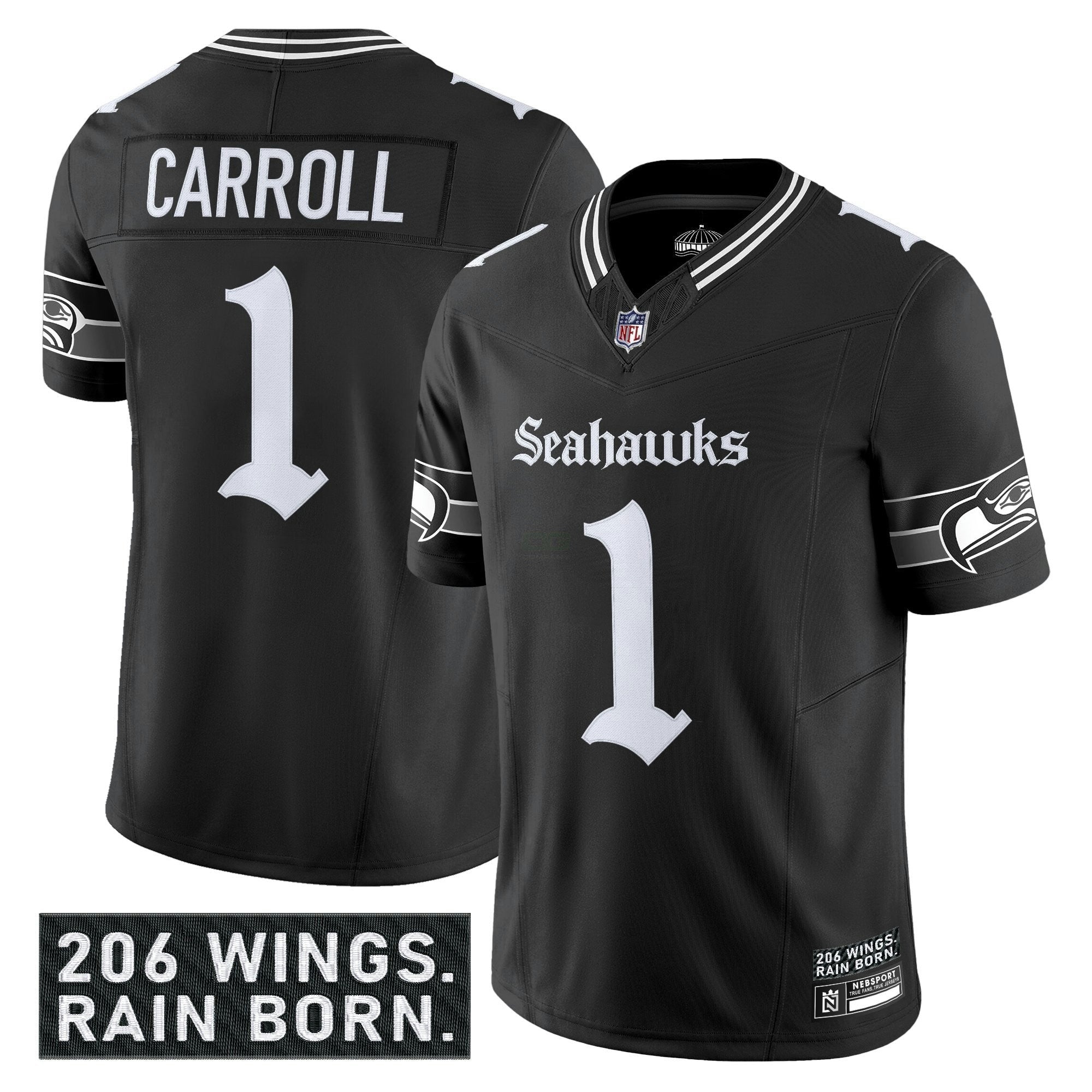 Camisa NFL Men’s Seattle ‘Gothic Rain City Shadows Edition’ Vapor Limited Jersey