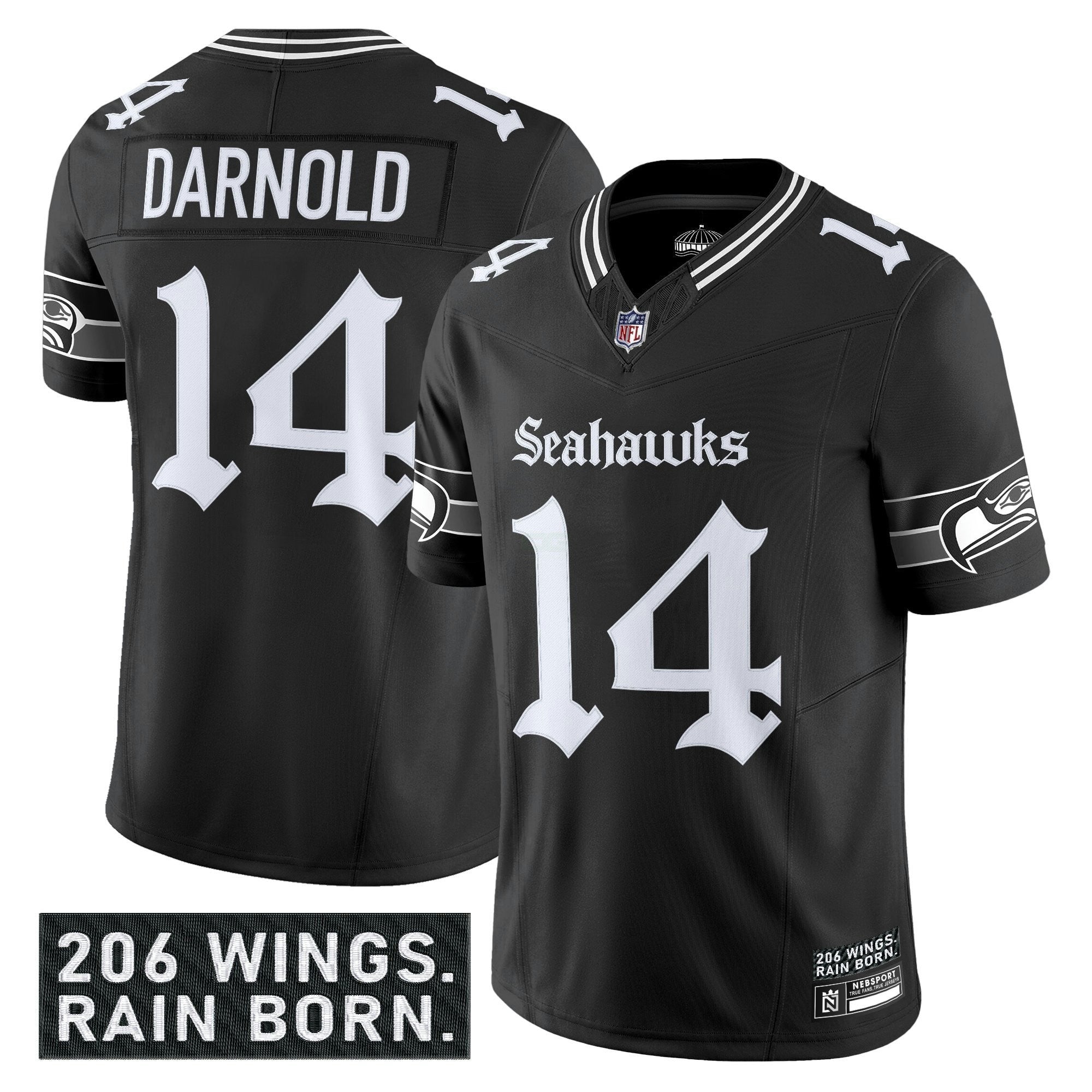 Camisa NFL Men’s Seattle ‘Gothic Rain City Shadows Edition’ Vapor Limited Jersey