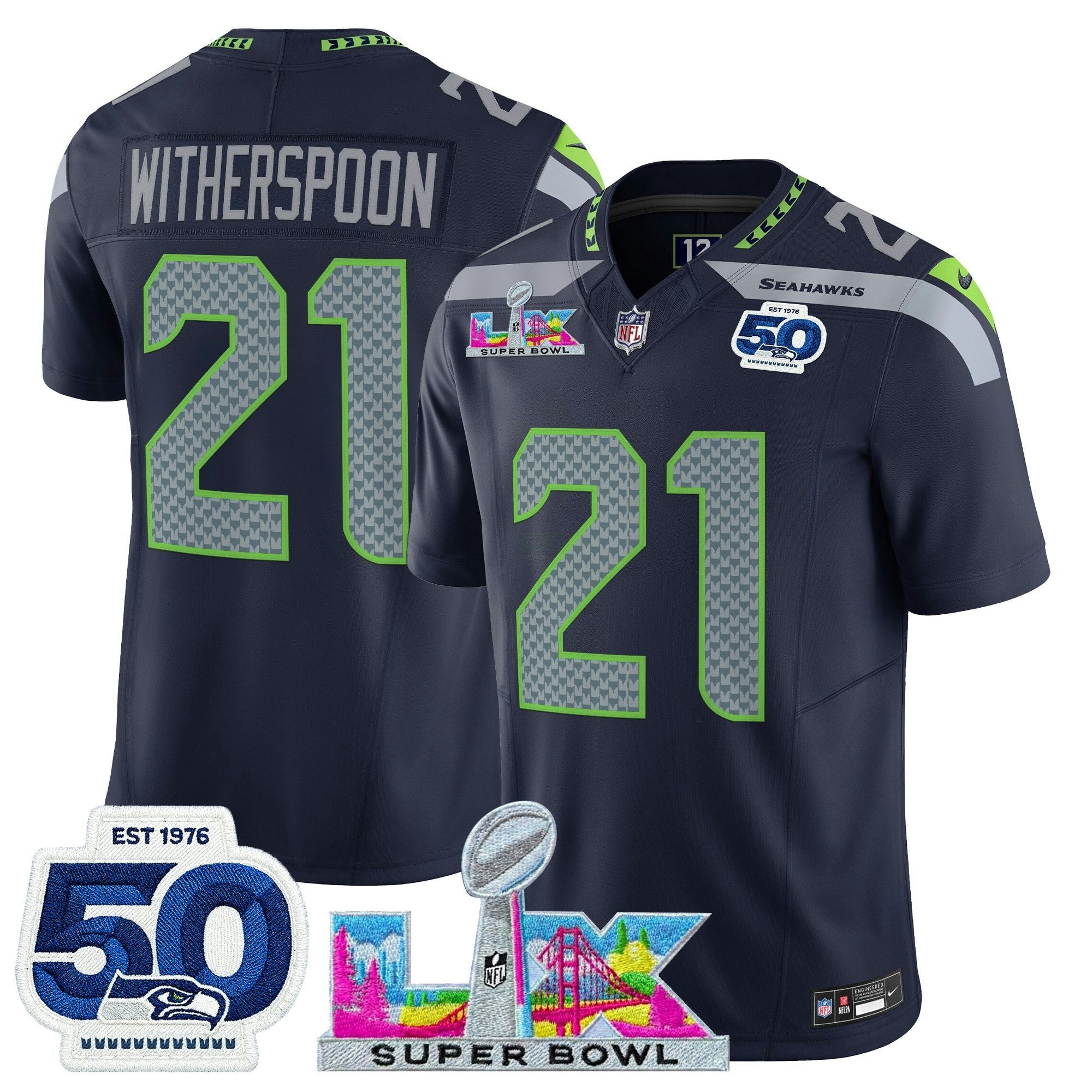 Camisa NFL Men’s Seattle “Super Bowl LX & 50th Patch” Vapor Limited Jersey