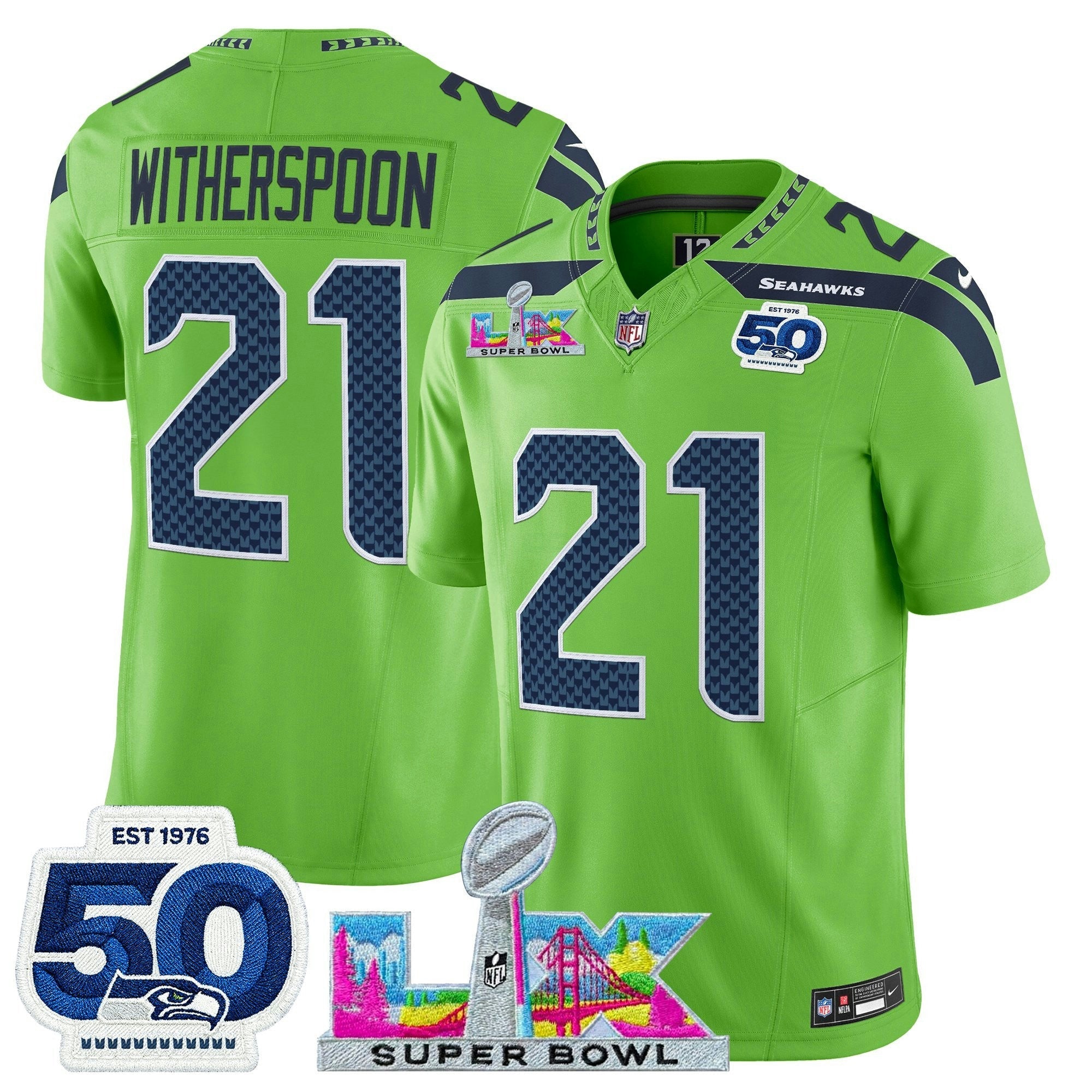Camisa NFL Men’s Seattle “Super Bowl LX & 50th Patch” Vapor Limited Jersey