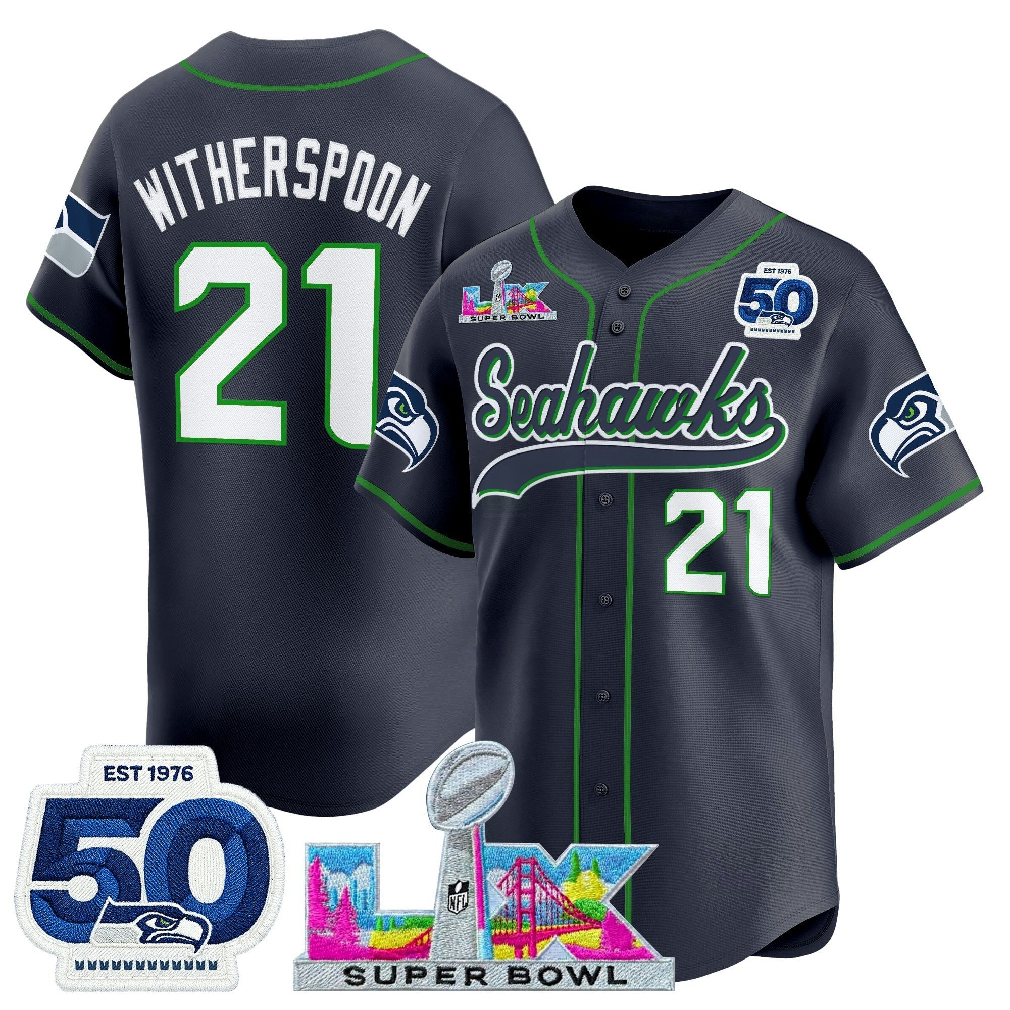 Camisa NFL Men’s Seattle “Super Bowl LX & United States 250th Anniversary Patch” Vapor Jersey
