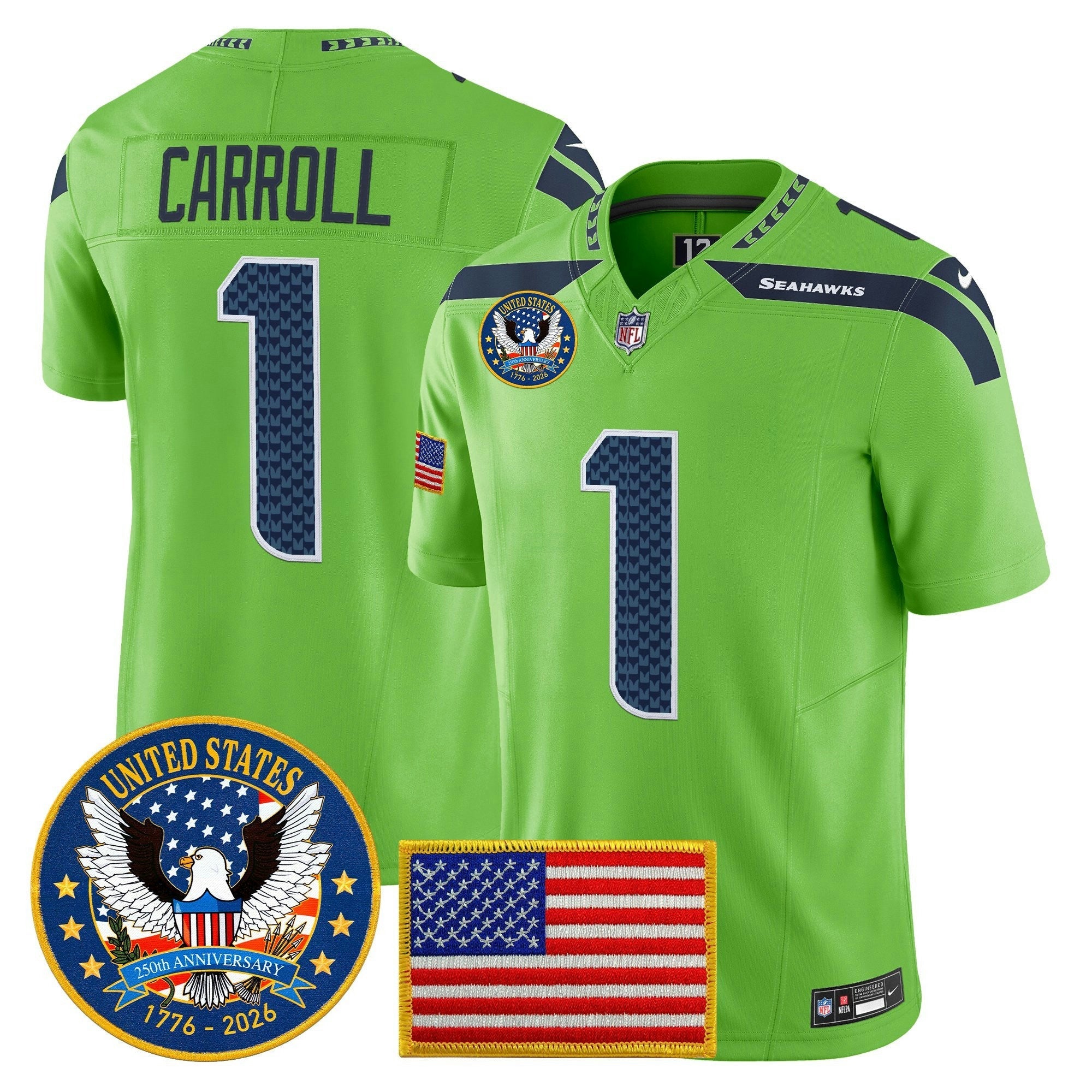 Camisa NFL Men’s Seattle “United States 250th Anniversary Patch” Vapor Limited Jersey