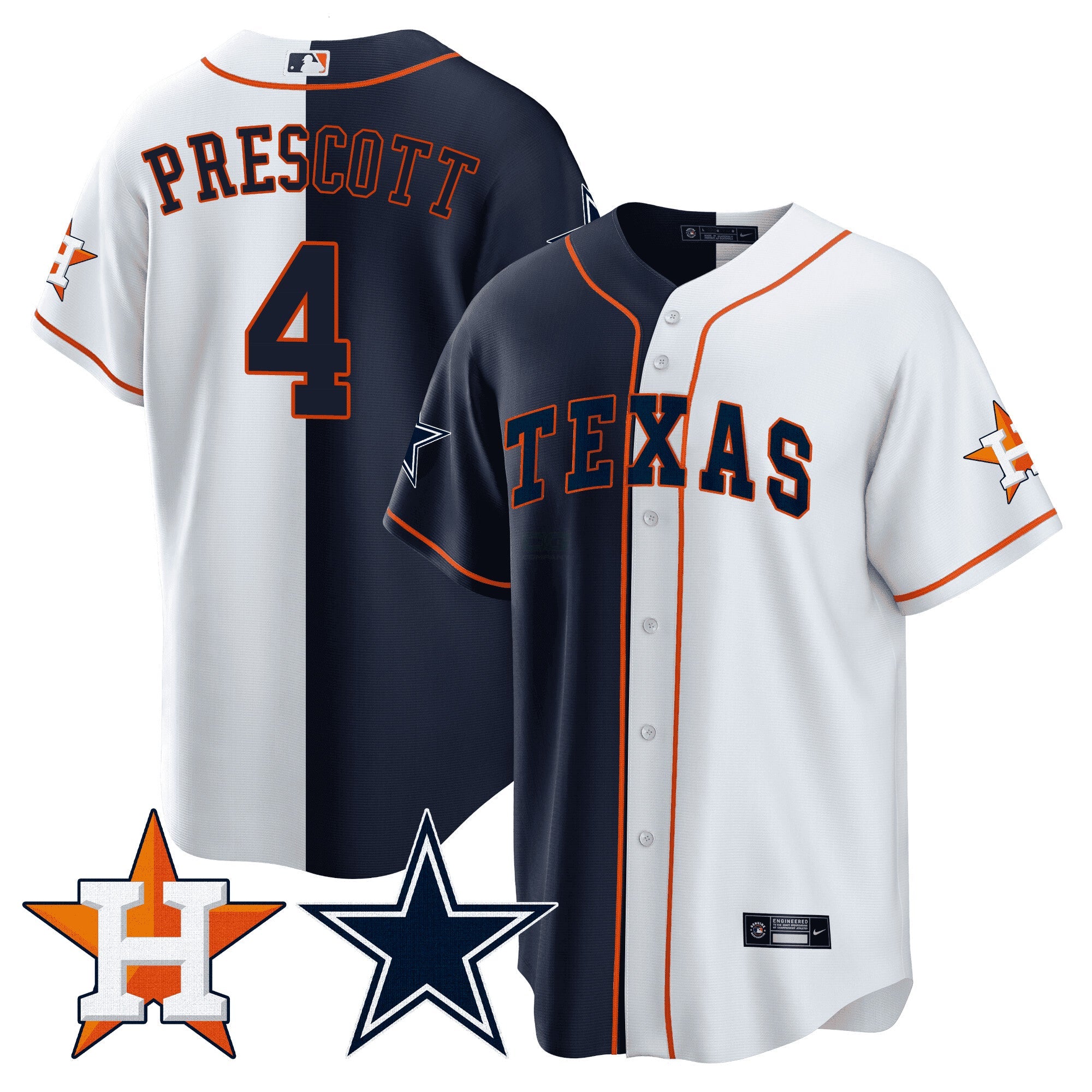 Camisa NFL Men’s Split Astros – Cool Base Jersey - Branca