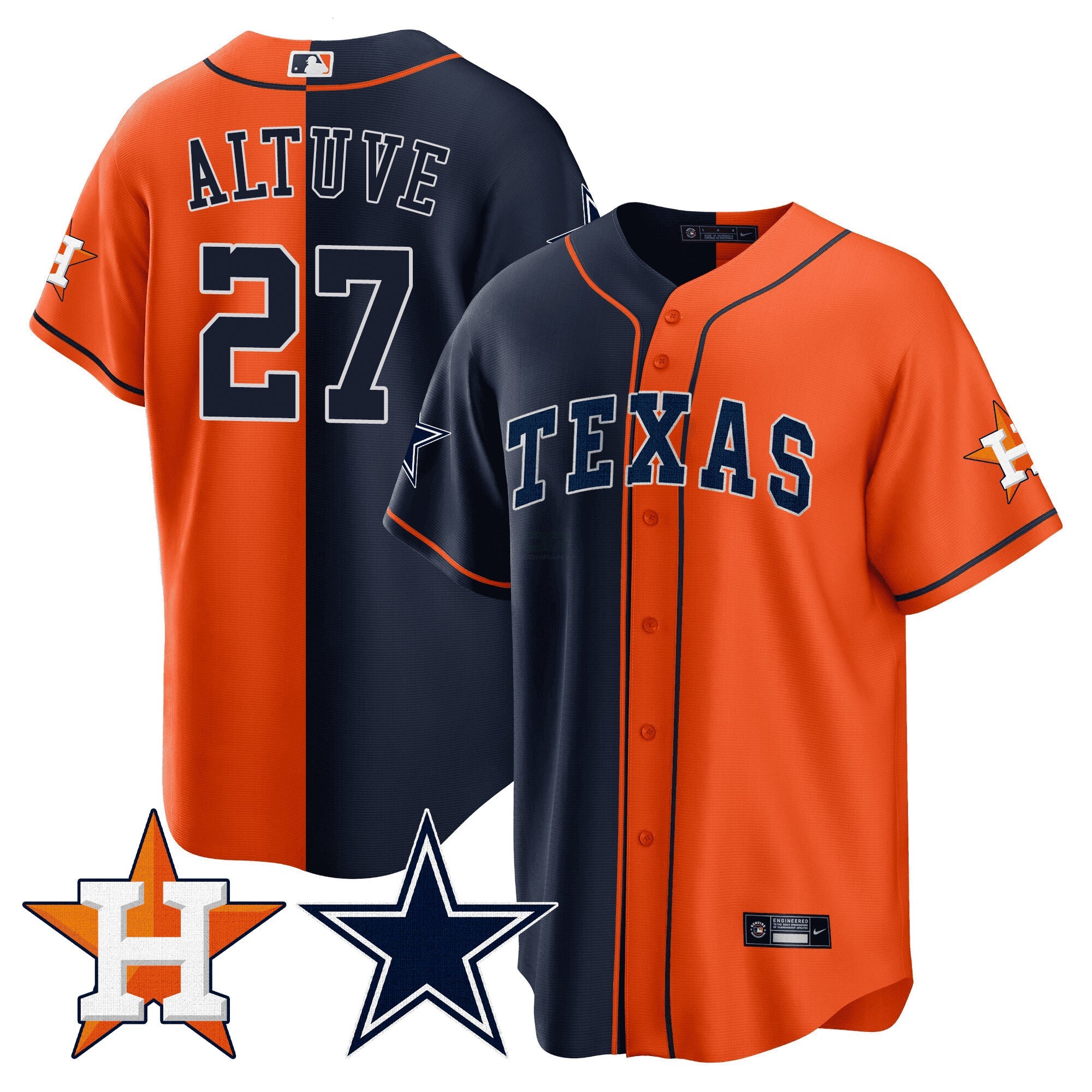 Camisa NFL Men’s Split Astros – Cool Base Jersey - Branca
