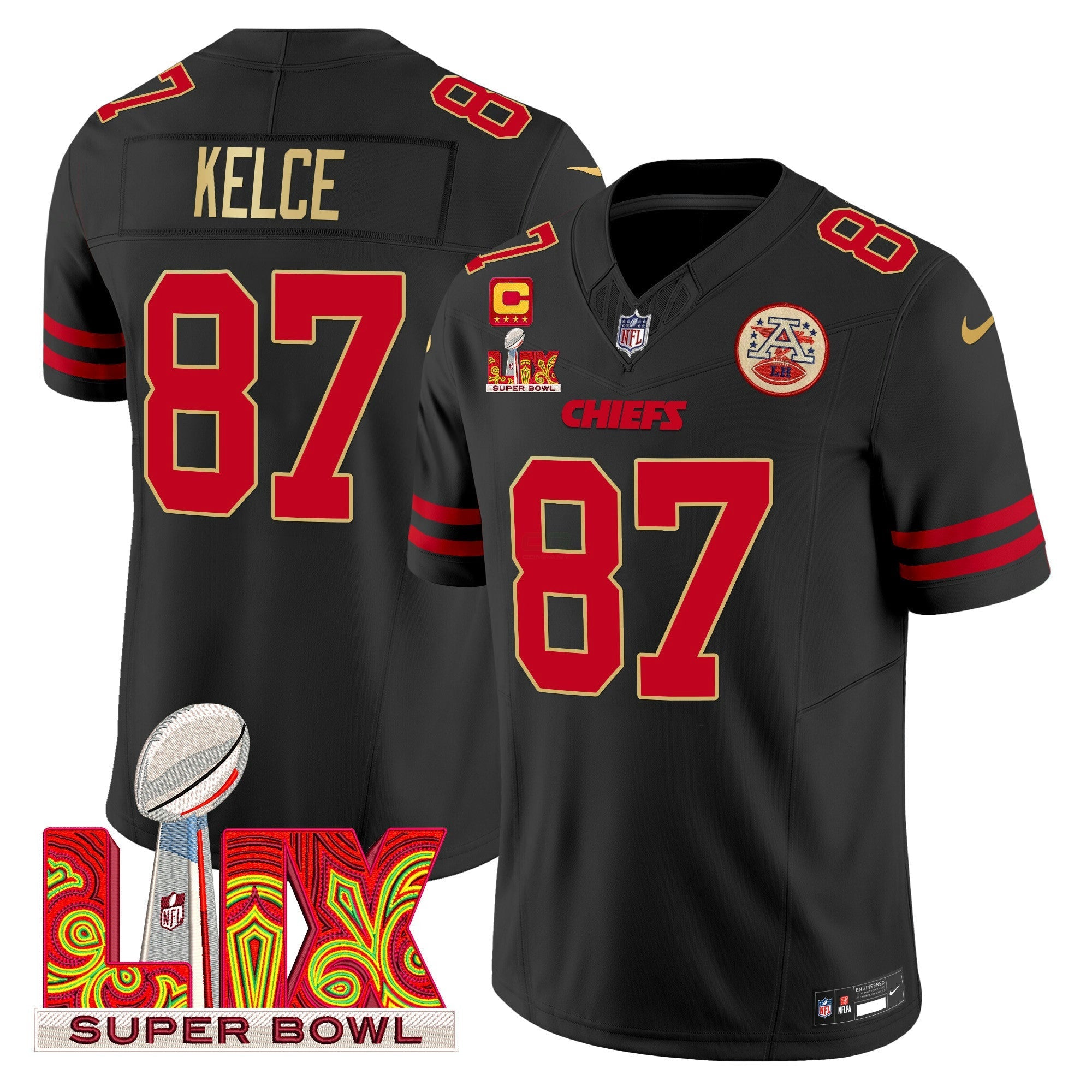 Camisa NFL Men’s Super Bowl LIX Patch Dourada Trim Vapor Limited Jersey