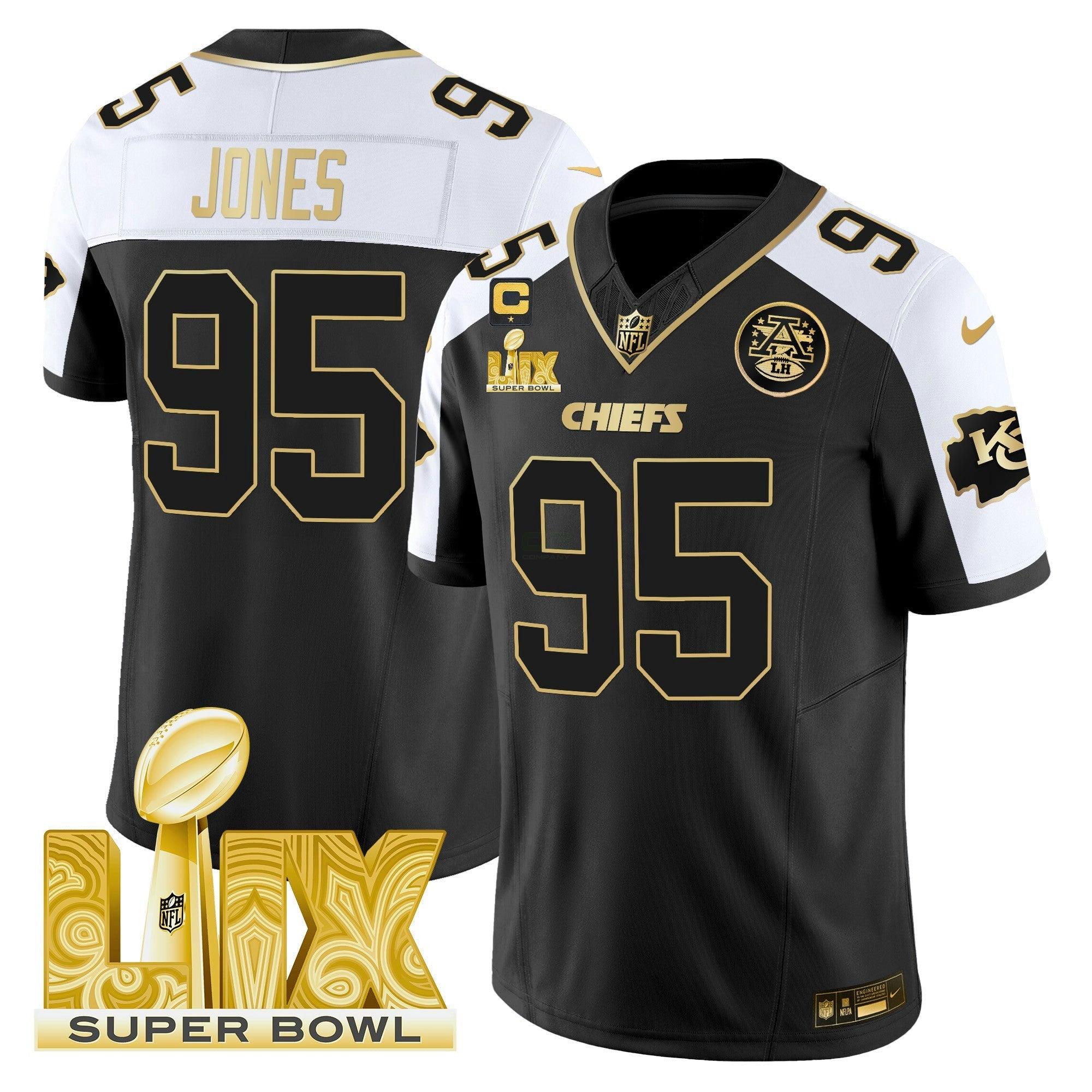 Camisa NFL Men’s Super Bowl LIX Patch Dourada Vapor Limited Jersey