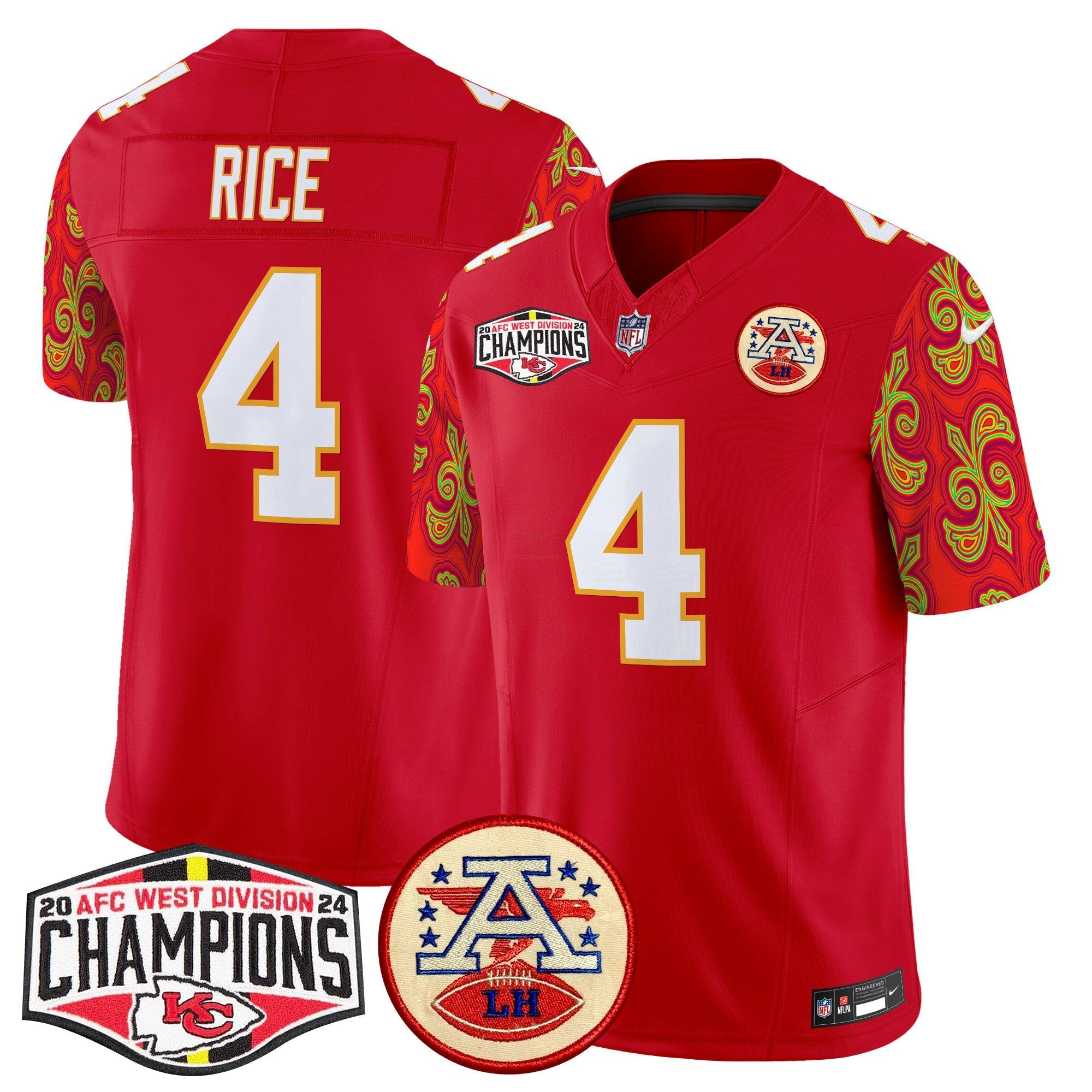 Camisa NFL Men’s Super Bowl LIX Style 2024 AFC West Division Champions Patch Vapor Limited Jersey