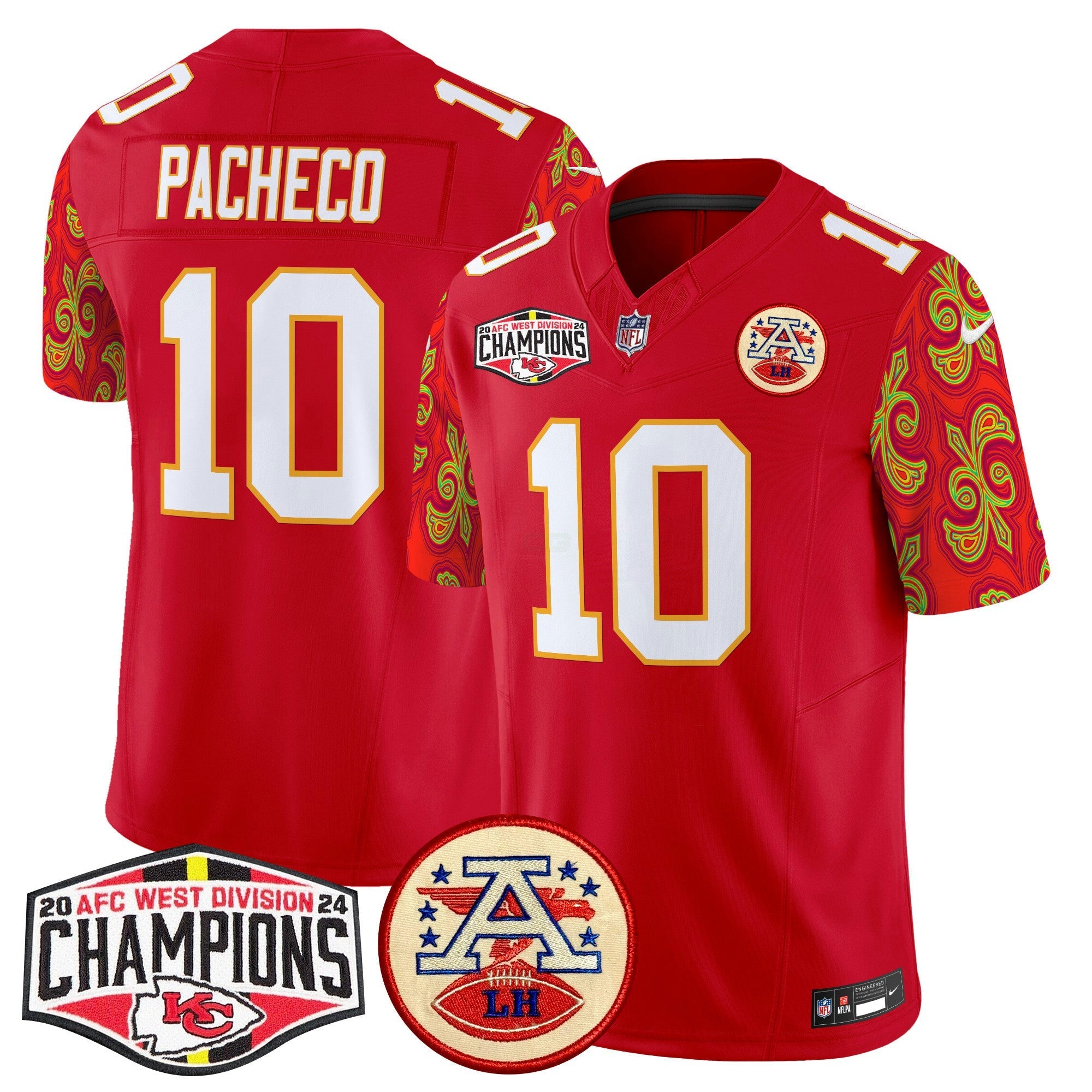 Camisa NFL Men’s Super Bowl LIX Style 2024 AFC West Division Champions Patch Vapor Limited Jersey