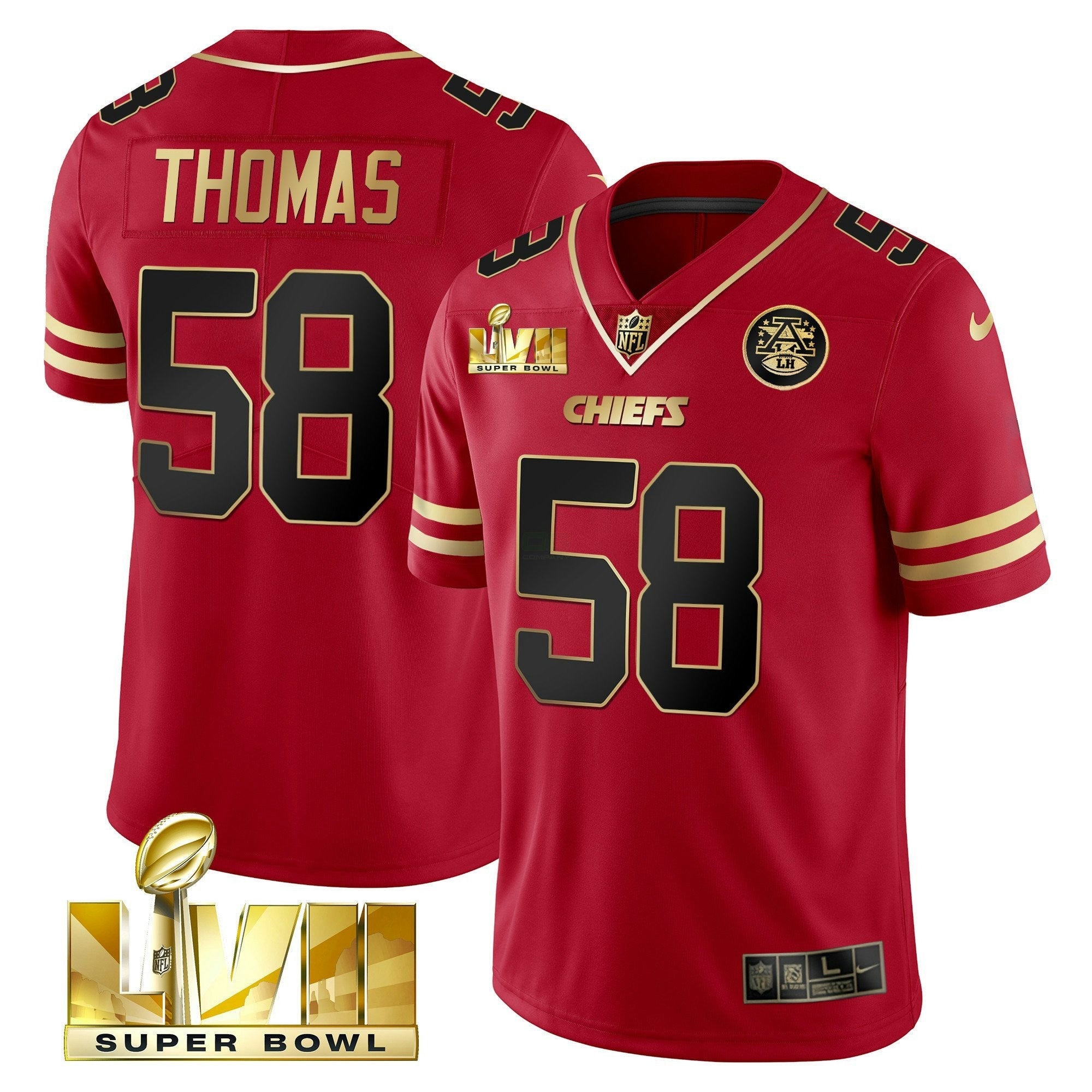 Camisa NFL Men’s Super Bowl LVII Vermelha Dourada Vapor Jersey