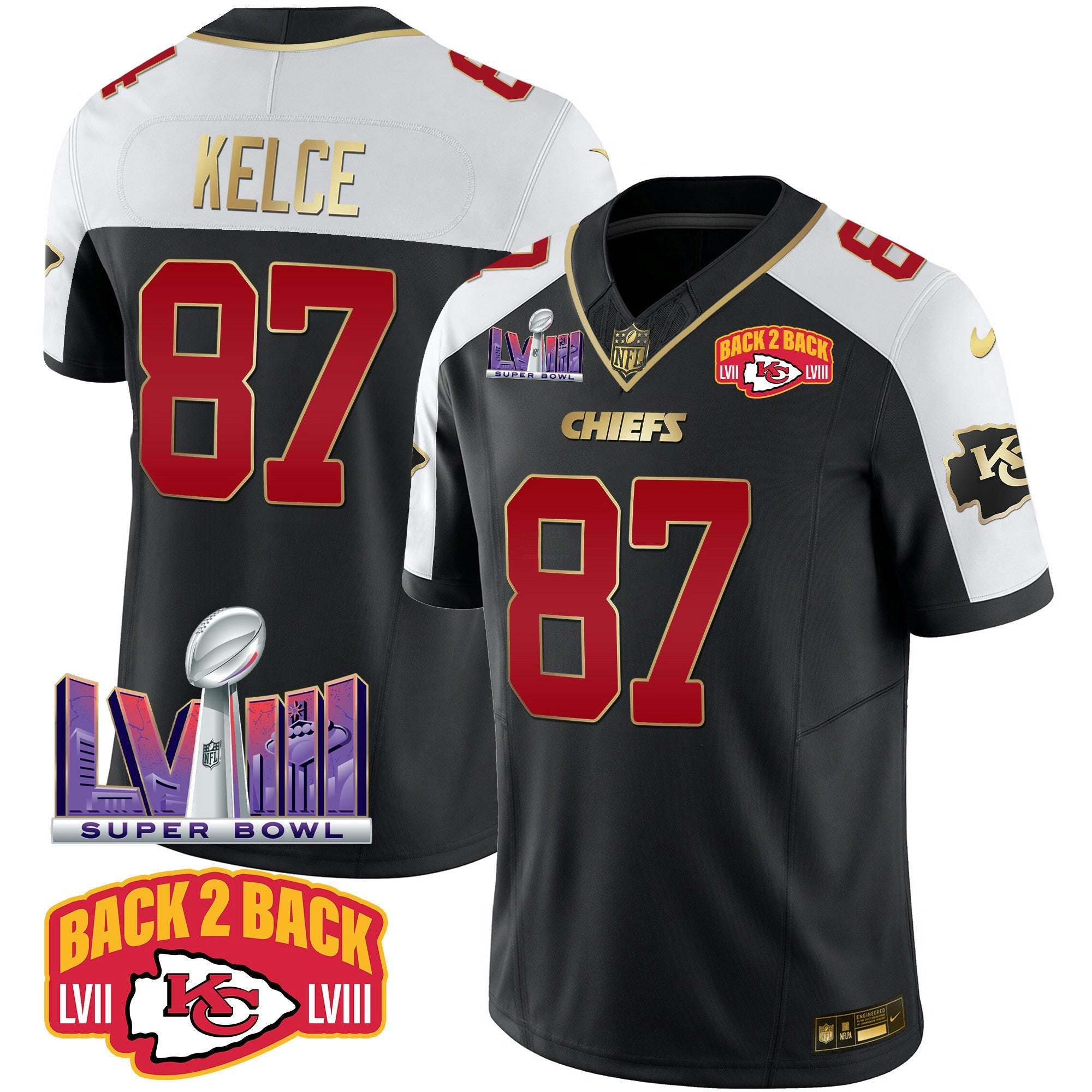 Camisa NFL Men’s Super Bowl LVIII & Back 2 Back Patch Vapor Jersey